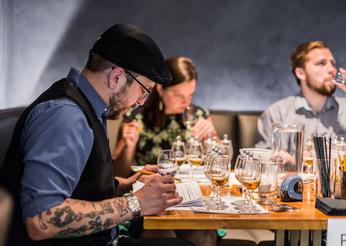 Heartland Spirits Fest Competition judges taste corn-based spirits at the competition held in Chicago in May.