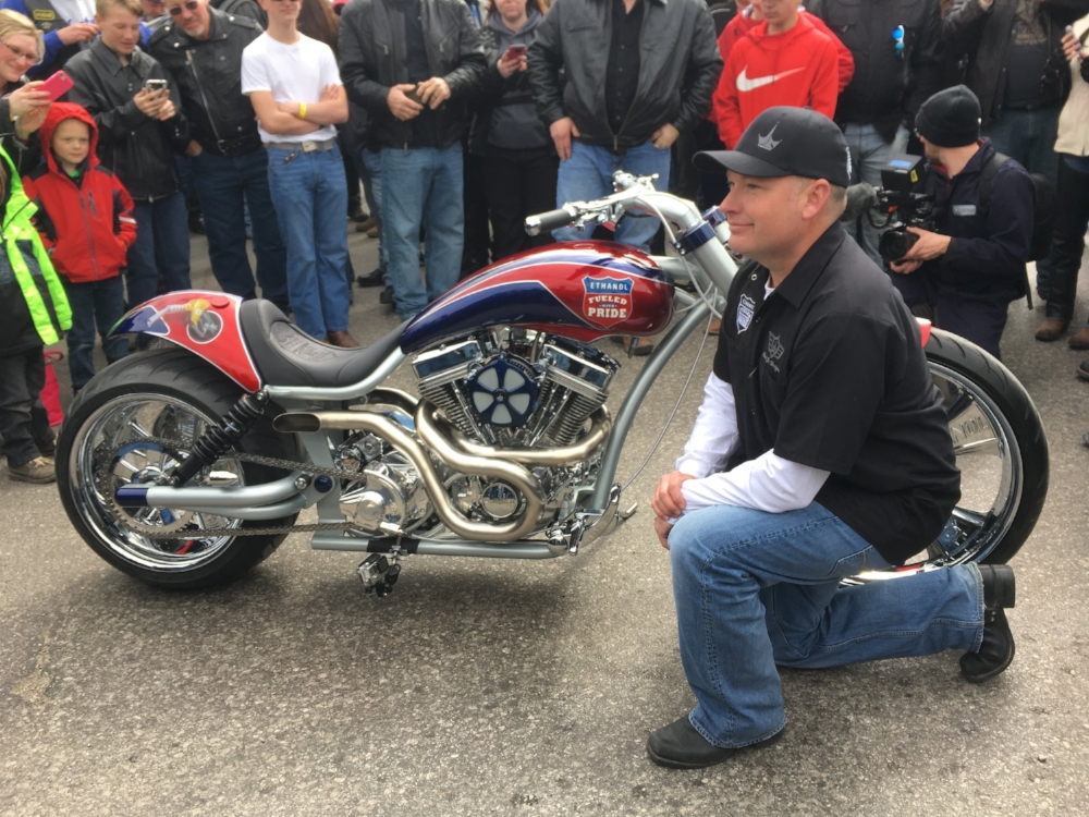 RFA's Robert White with the custom E85 chopper. 