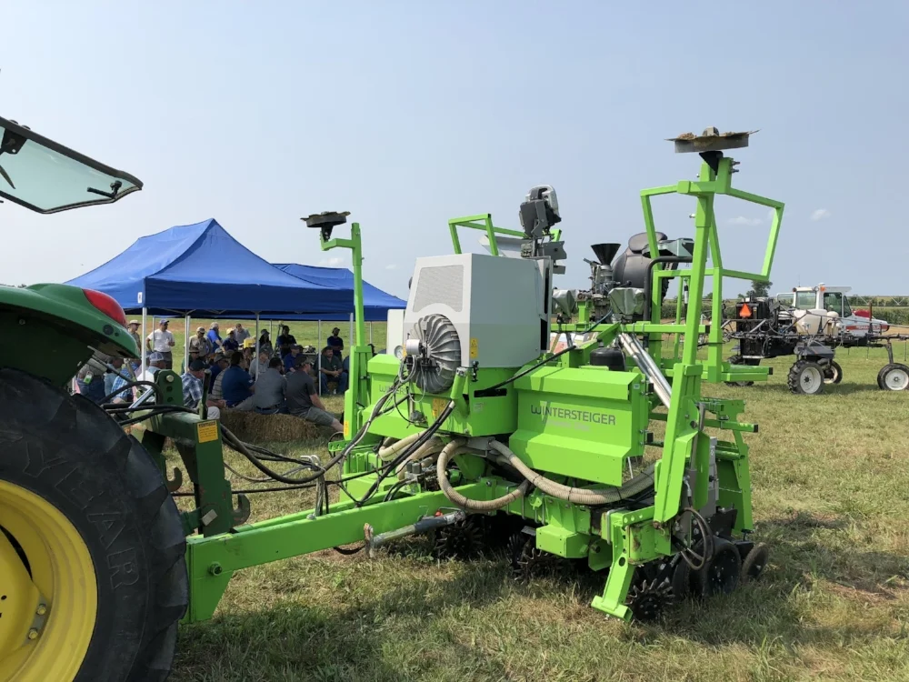 The plot planter KyCorn purchased for research at UK on display at the field day.