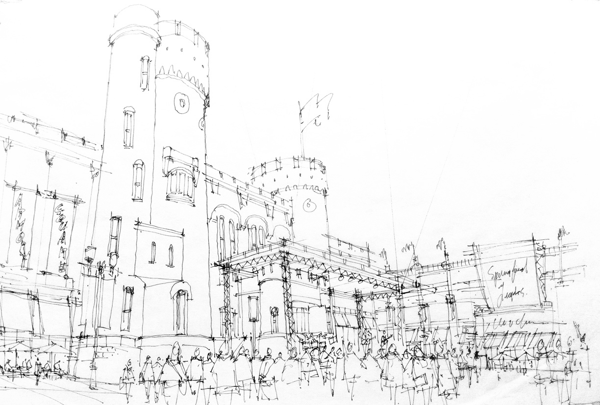 MGM Springfield Hand-Drawn Concept Rendering