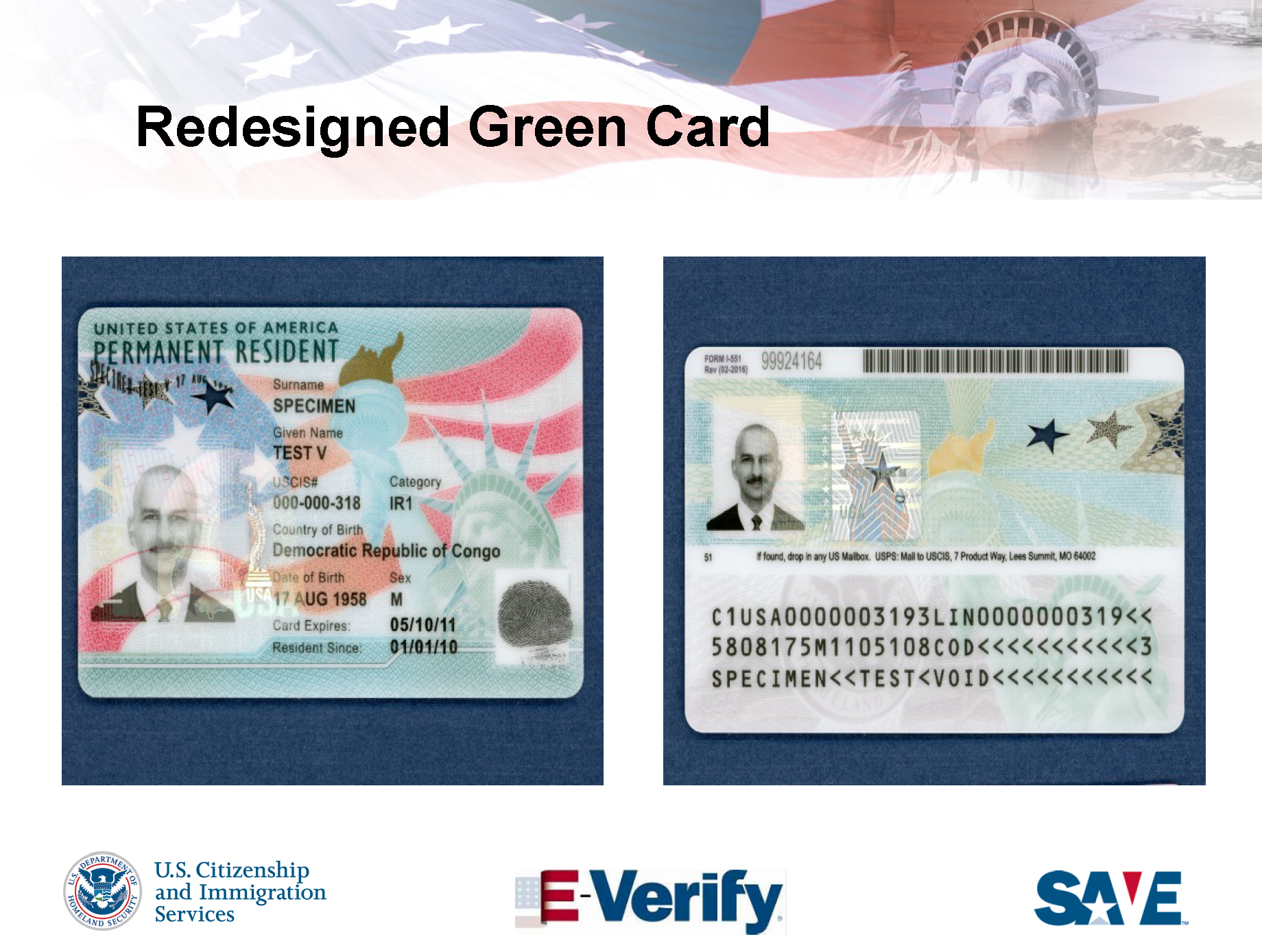 USCIS Powerpoint on Redesigned Green Card and Employment Authorization  Document — Rasoulpour Torregoza