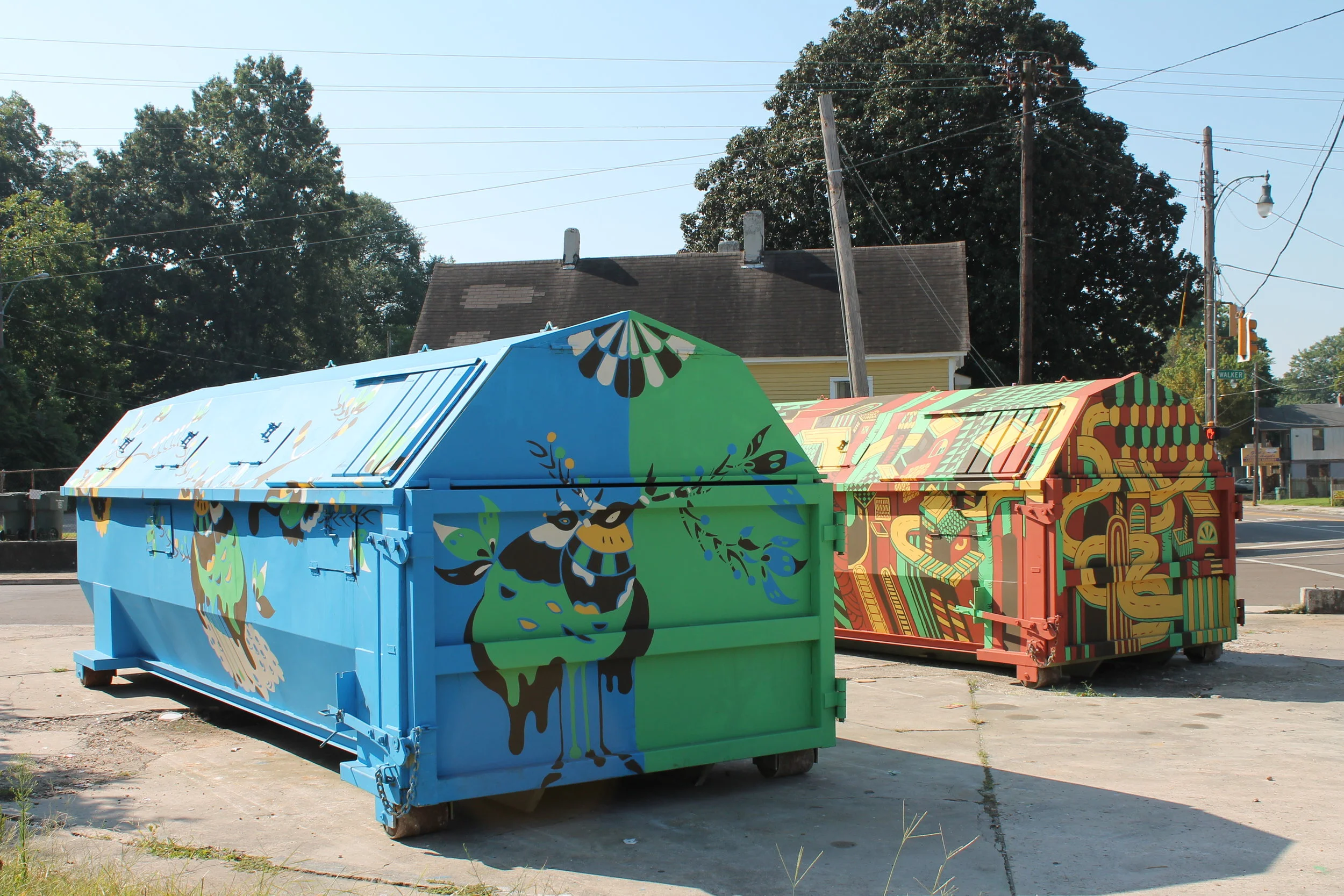 Project Green Fork Recycling Container Murals