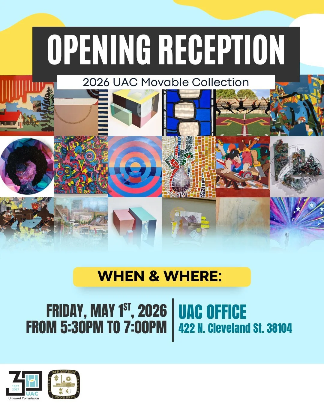 We are TWO weeks away! Join us in celebrating the addition of 18 new works to the City of Memphis Movable Collection on May 1 from 5:00 to 7:30 PM. This collection showcases the incredible talent of 15 local artists, enhancing public spaces and enric