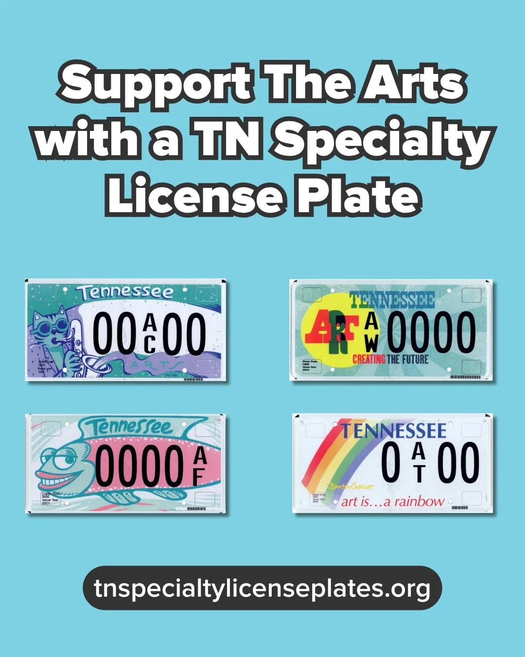 What better way to tell the world you support the arts than with a @tennesseeartscommission plate. Just take your old plate to your county clerk and swap it&mdash;they will prorate your tag fees, so you don&rsquo;t have to wait until your tag renewal