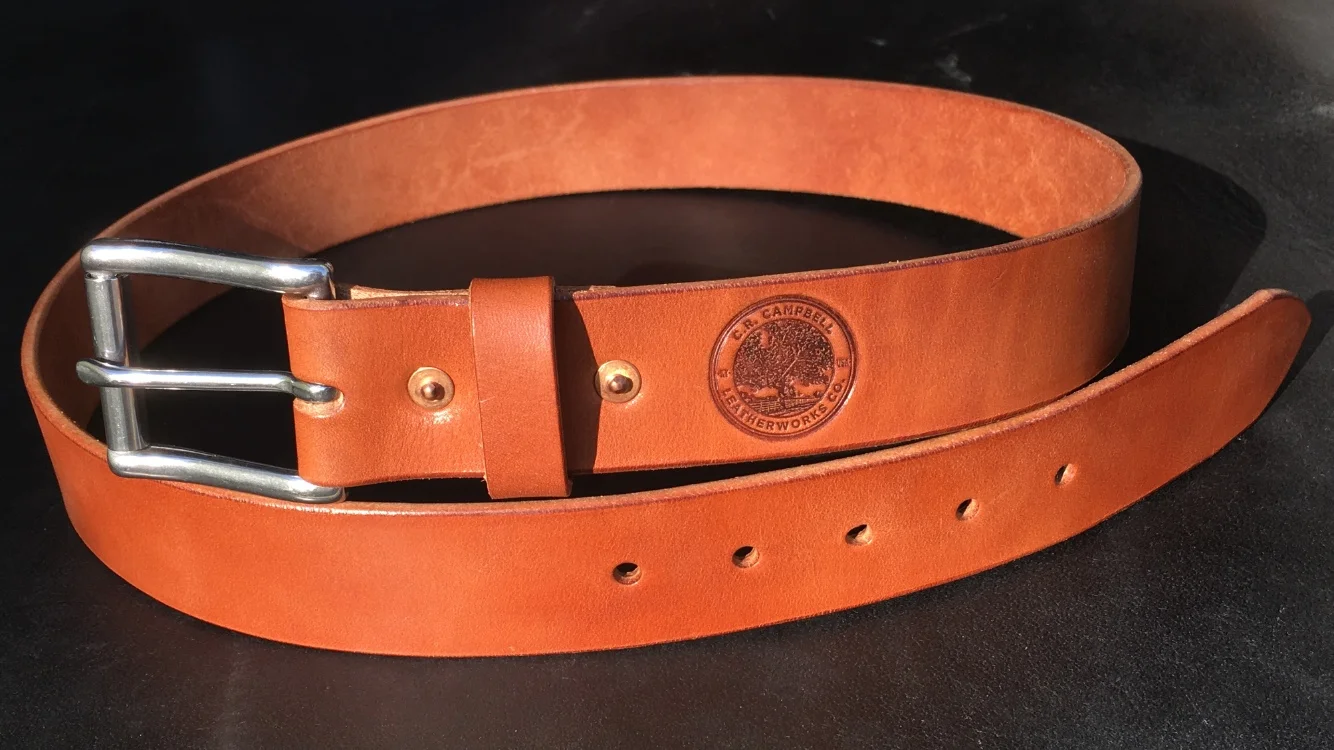 Traditional Handmade Work Belt - Medium Brown — C.R. Campbell