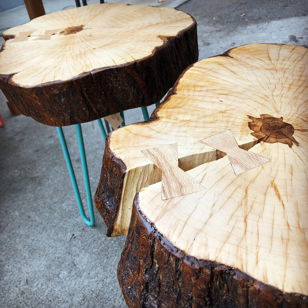 Applewood Stump Side Tables