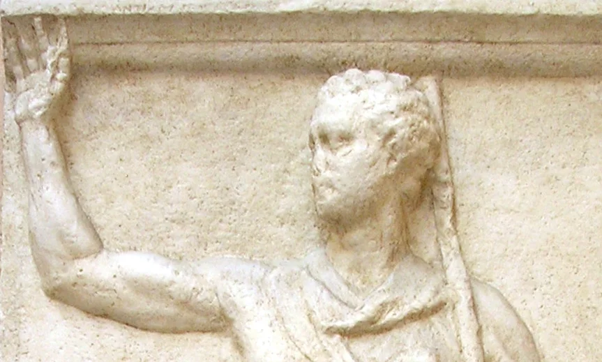 The Greek historian Polybius (c. 200-c. 118 BC) on a stele of the 2nd century BC.