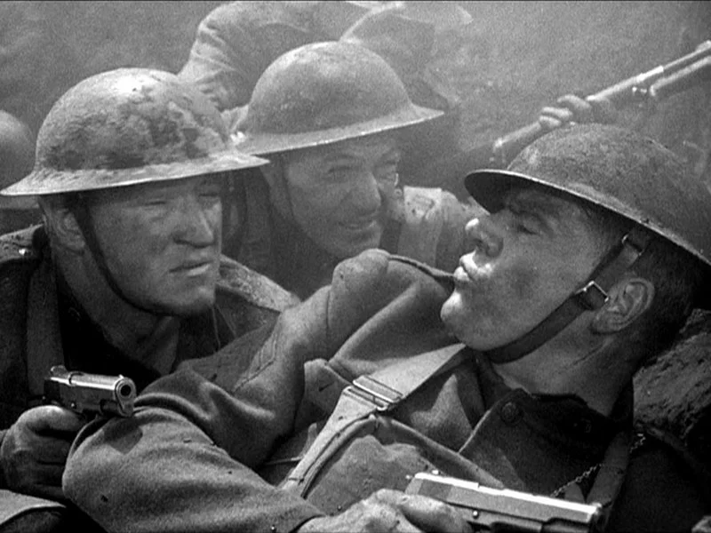 Joseph Sawyer, Gary Cooper, and Pat Flaherty in Sergeant York ’s unusually gritty battle sequence.