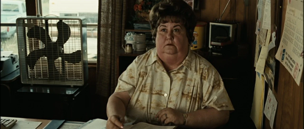 Kathy Lamkin as “Desert Aire Manager” in the Coen brothers’ adaptation of No Country for Old Men