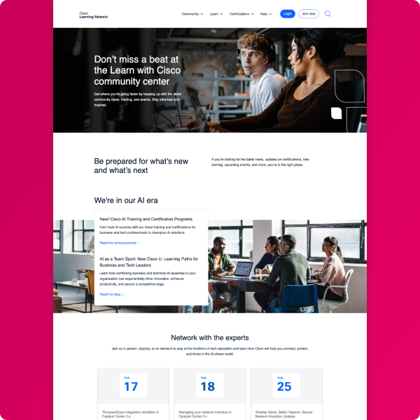 Cisco Learning Network Redesign