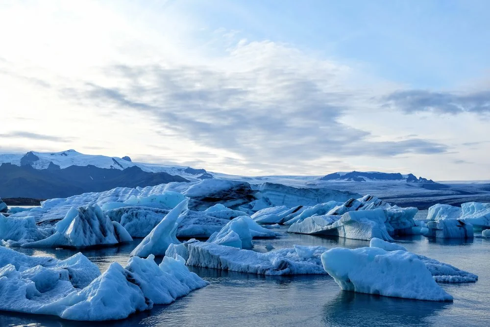 Jokulsarlon Glacier Lagoon at Sunset