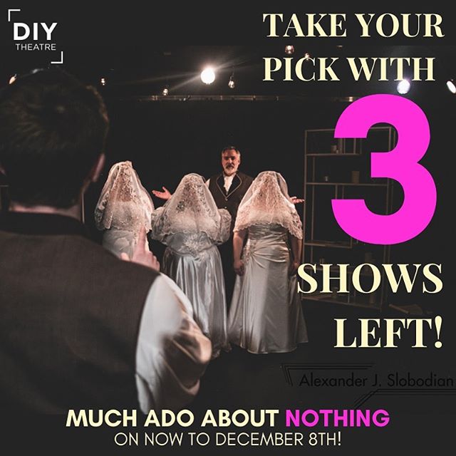 Which one will you choose? This afternoon at 2:30pm, tonight at 7:30pm or tomorrow afternoon at 2:30pm. You don't want to miss this show!

Reserve your tickets thru the link in our bio

Photography by @ajslobo.design 
#DIYTheatre #DIYMuchAdo #Local #
