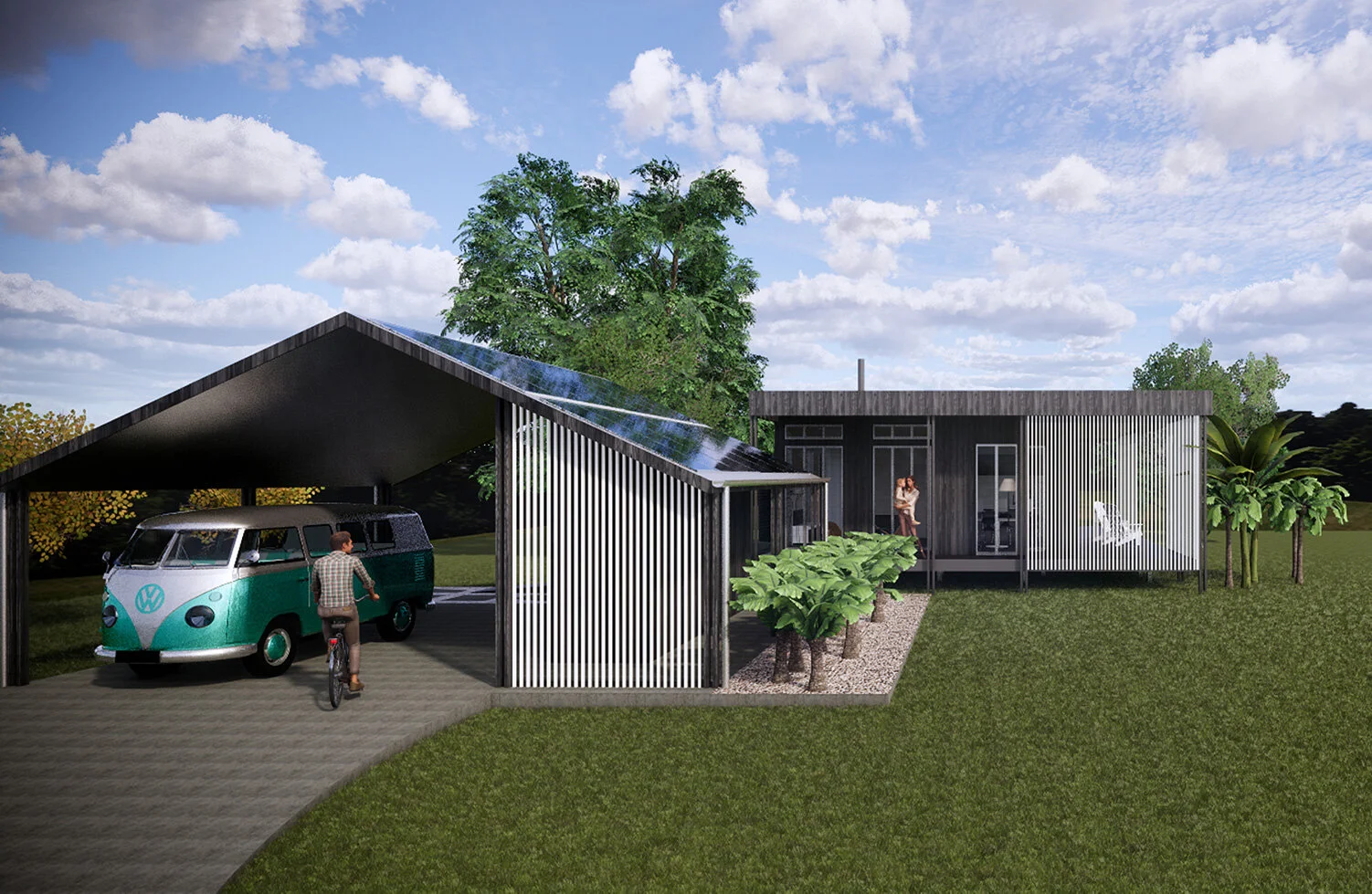 Pavilion Version Small dwelling (Noosa) 2 - Modernist Front View.jpg