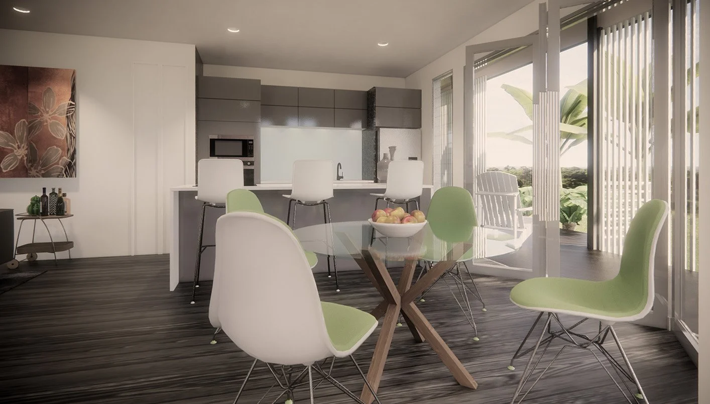 Pavilion Version Small dwelling VERGE (2 bed 1 car) - Modernist Kitchen.jpg