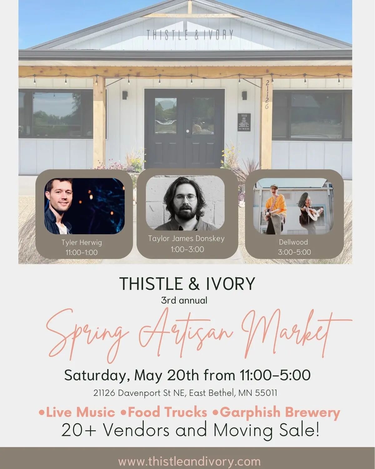 On the way to East Bethel for Thistle &amp; Ivory's 3rd Annual Spring Makers Market! See ya soon folks! 

@thistleandivory 

#whatabeautifulday 
#for
#an
#outdoor
#afternoon
#of
#music
#making