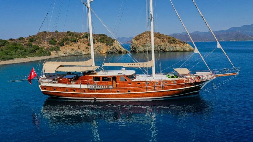 Gulet anchored in a secluded bay
