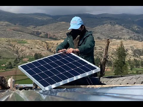 Installing solar panels so children can study