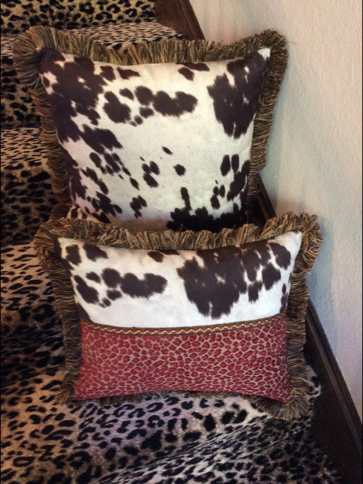 faux cowhide throw pillows