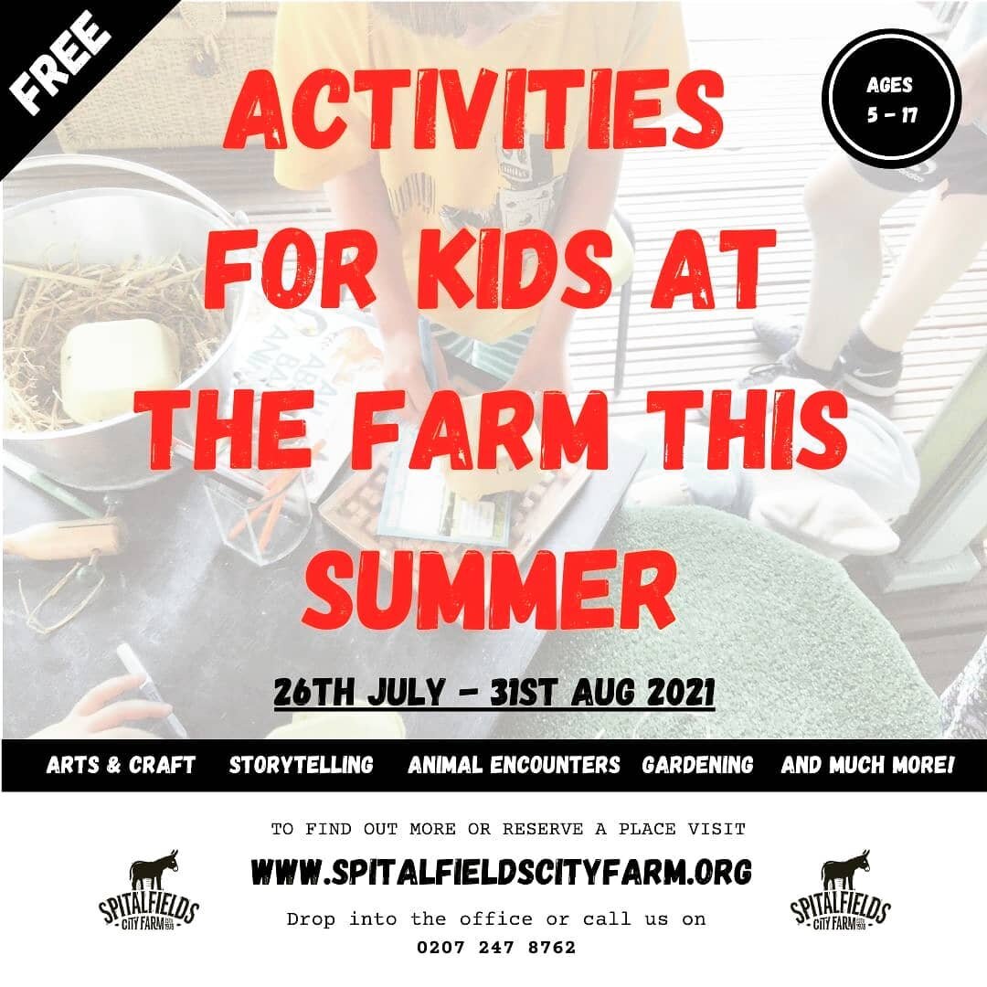 It's the summer holidays and we have loads of free and fun activities for kids big and small. Head over to our website to check out what we have on offer and book a space.

Cooking, screen printing, zine making, animal encounters, storytelling and na