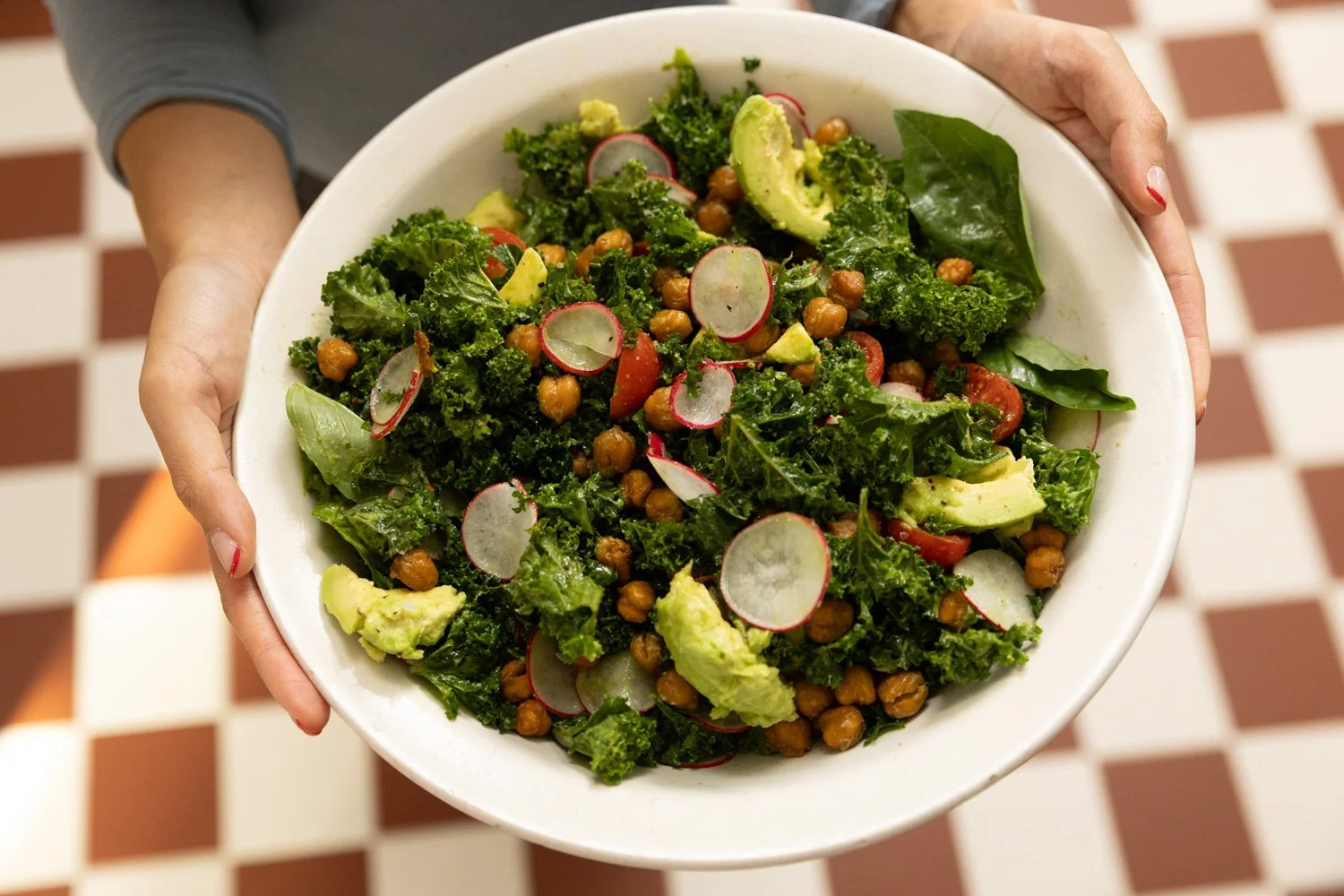 Roasted Chickpea and Sesame Kale Salad