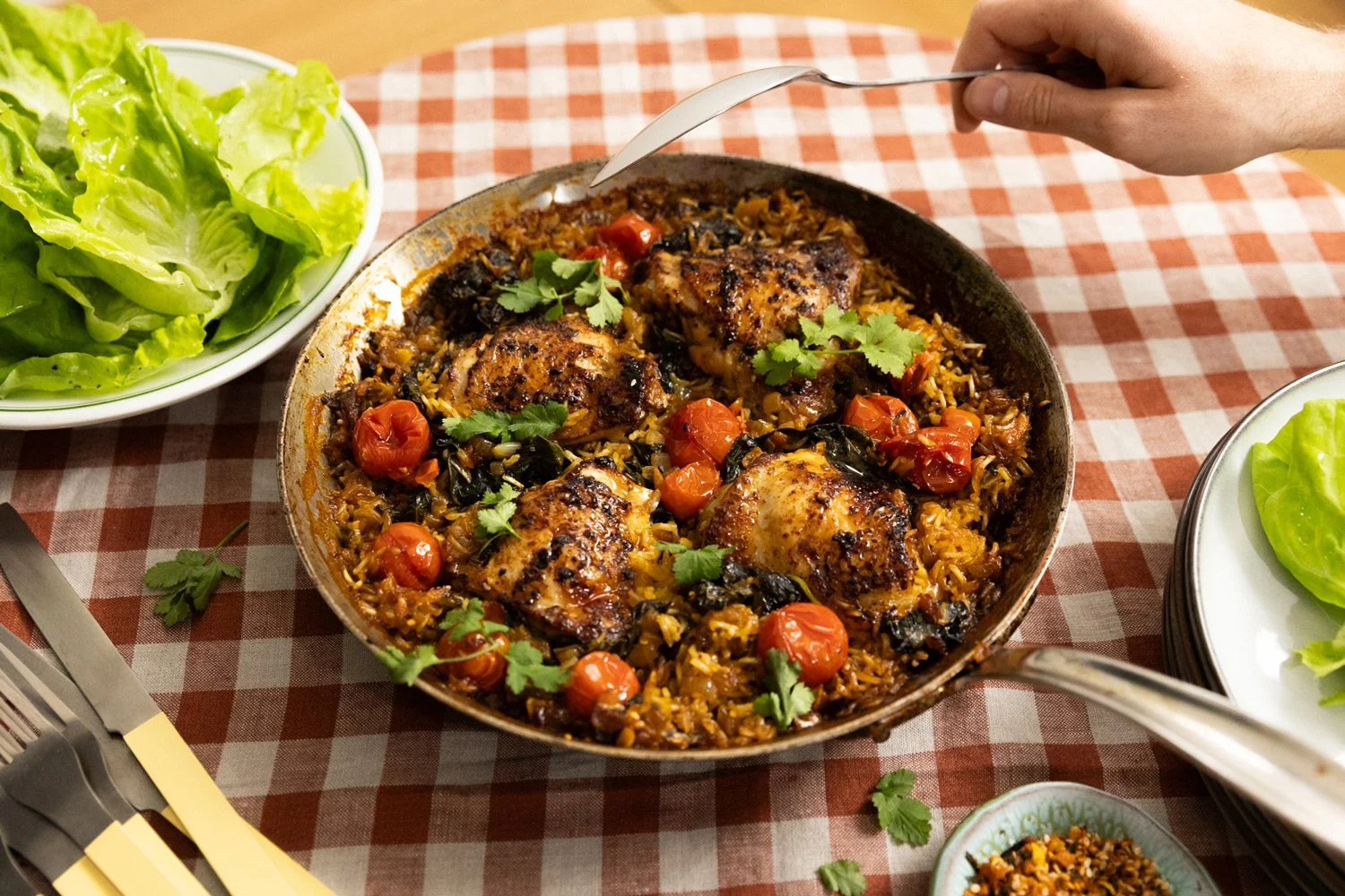 Chicken and Brown Rice Bake with Sesame Dressing