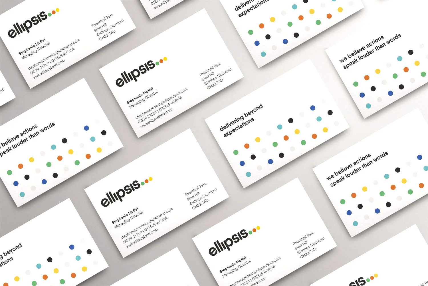 Portfolio project: Ellipsis business cards | Beehive Green Design Studio