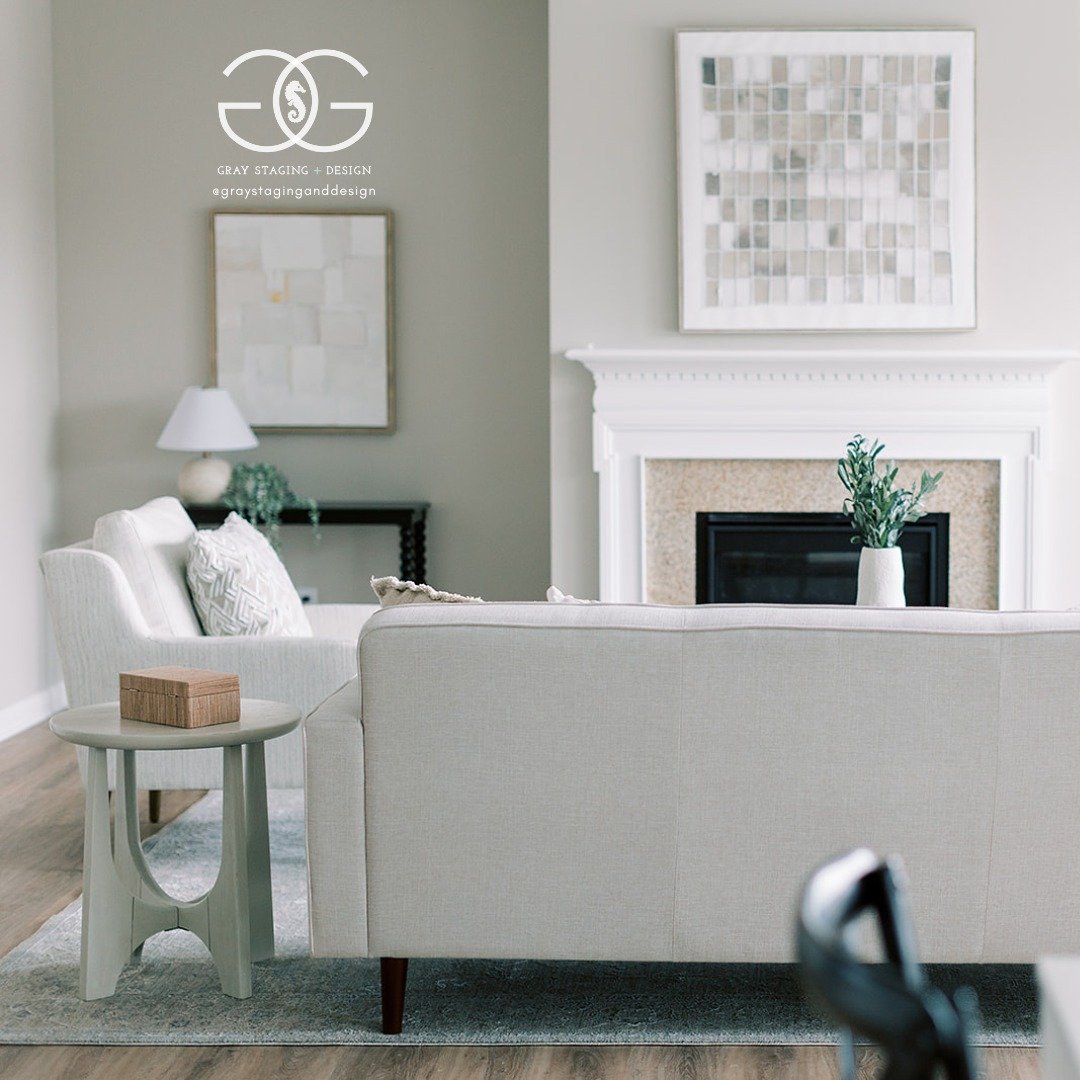 At Gray Staging &amp; Design, we focus on creating rooms that feel calm, balanced, and easy to love 💚

 #indianapolisrealestate #homestaging #staginganddesign #livingroomstaging #homeforsale #stagedhome #indianapolishomes #homestagingsells #homestag