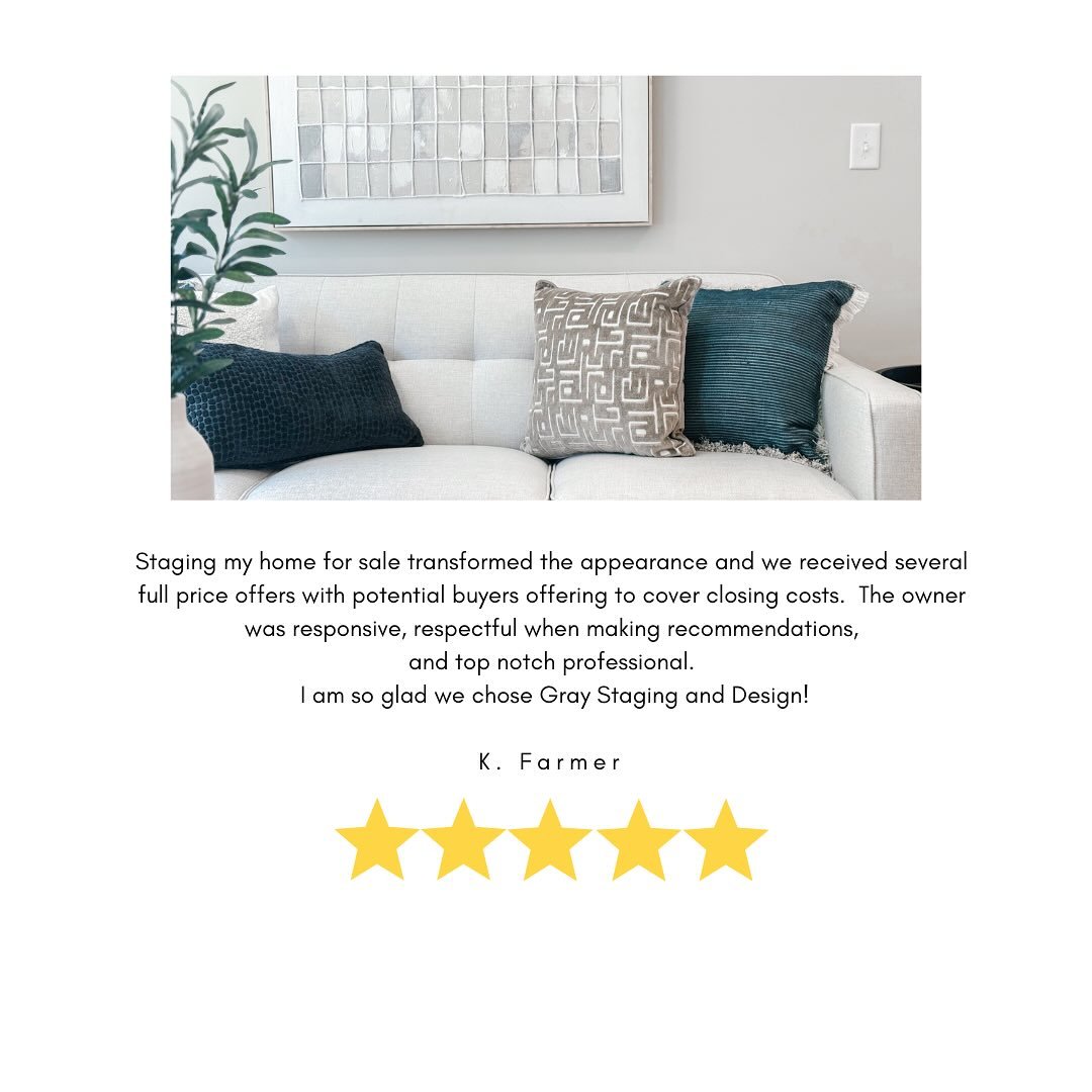 We love helping our clients sell their homes quickly&hellip; and we LOVE receiving these kind words!  Makes our day!🛋️❤️🛋️