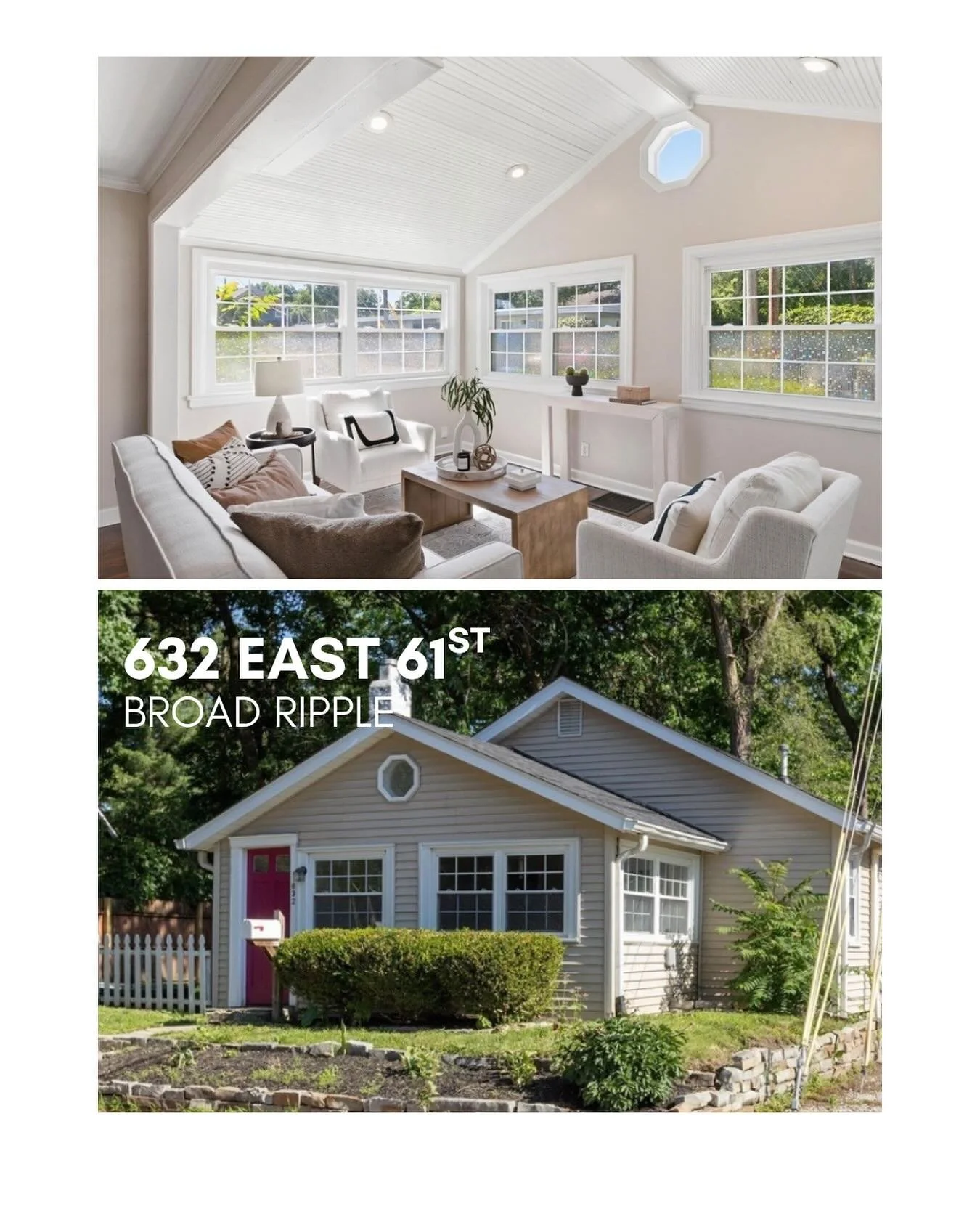 This super cute bungalow 🏠 is right in the heart of Broad Ripple and is so close to restaurants,the Monon and the weekly farmers market! 
2 bed 🛌 
2 bath 🛀 
Open concept floor plan 🪟
1012 sqft
$298,000

Listed by Shelley Hansel
with Keller Willia