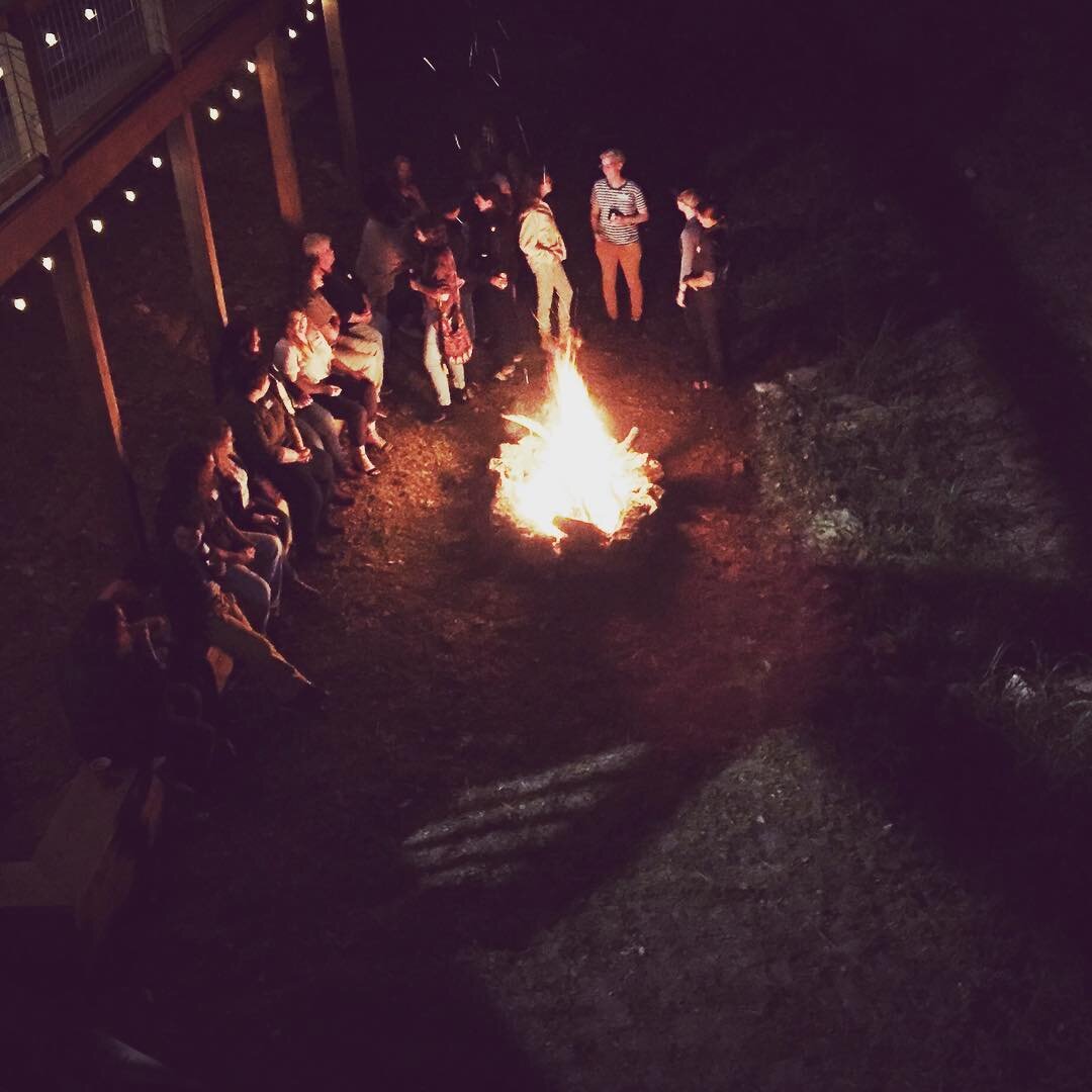 Community of ⚡️. Campfire memory throwback bliss with @shesarebelnashville alumni.