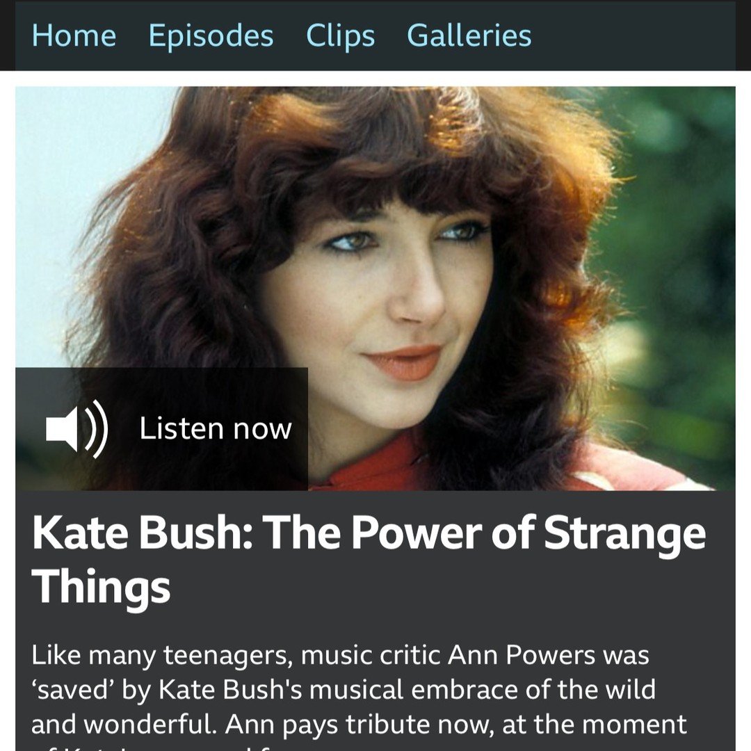 Recently, I had the unexpected fortune of getting to record (the magical) @annkpowers in, &quot;The Power of Strange Things&quot;, a BBC4 audio documentary on Kate Bush. And, sheesh - as someone who might identify as an &quot;enthusiastic amateur&quo