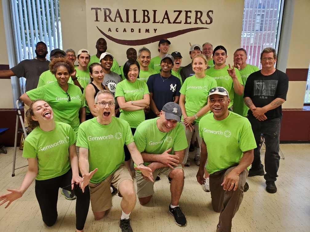 Genworth: a team of 20 vols transformed the landscaping in front of 83 Lockwood and replaced broken blinds throughout the building—and they paid for everything! So awesome.