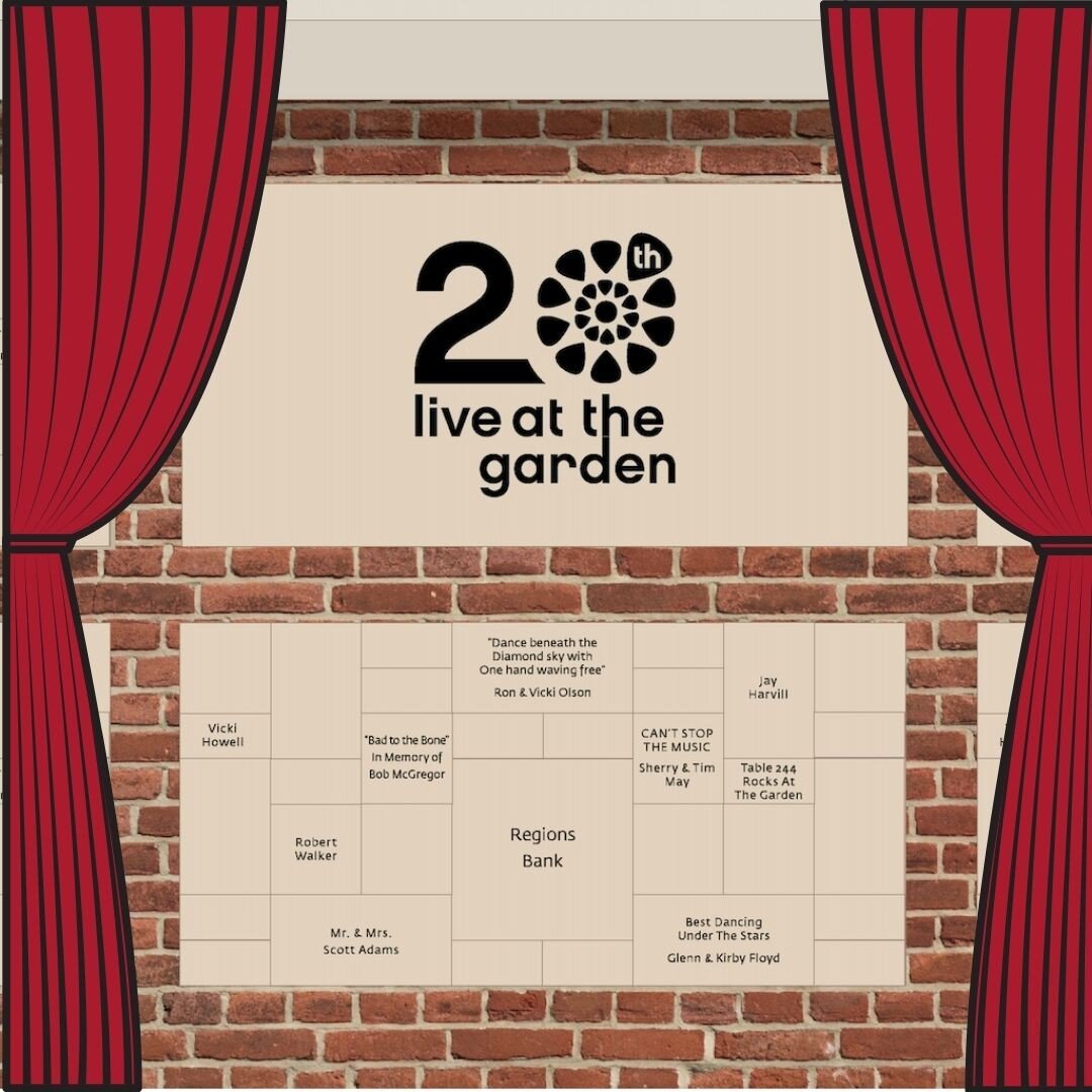 The curtains are closing...This is your last chance to purchase your paver for our 20th Anniversary Donor Wall and be a part of Live at the Garden history!

Link in bio 🧱 

@regionsbank