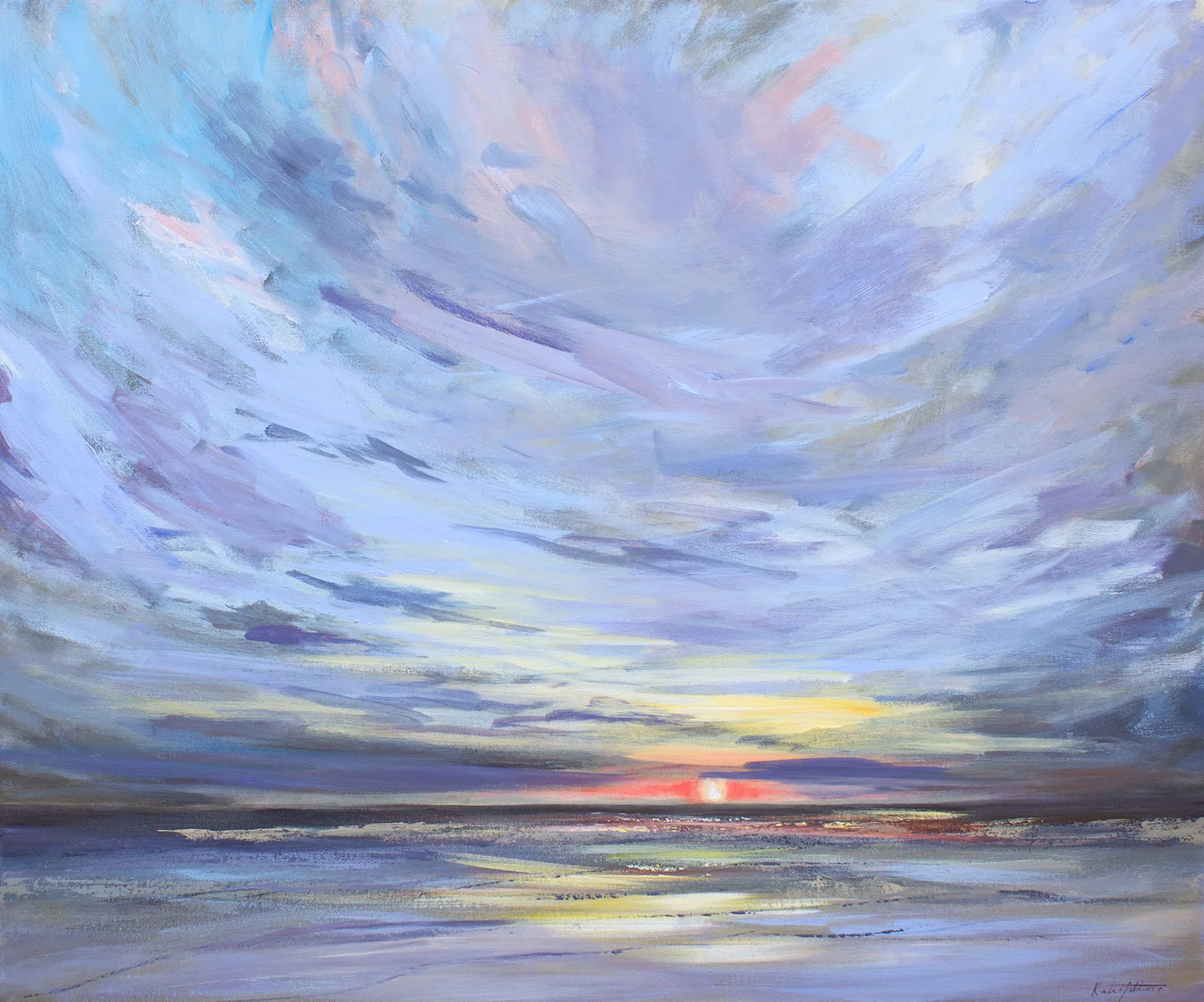 Ocean Painting Sea Art Original // "A New Day" 30 x 36"