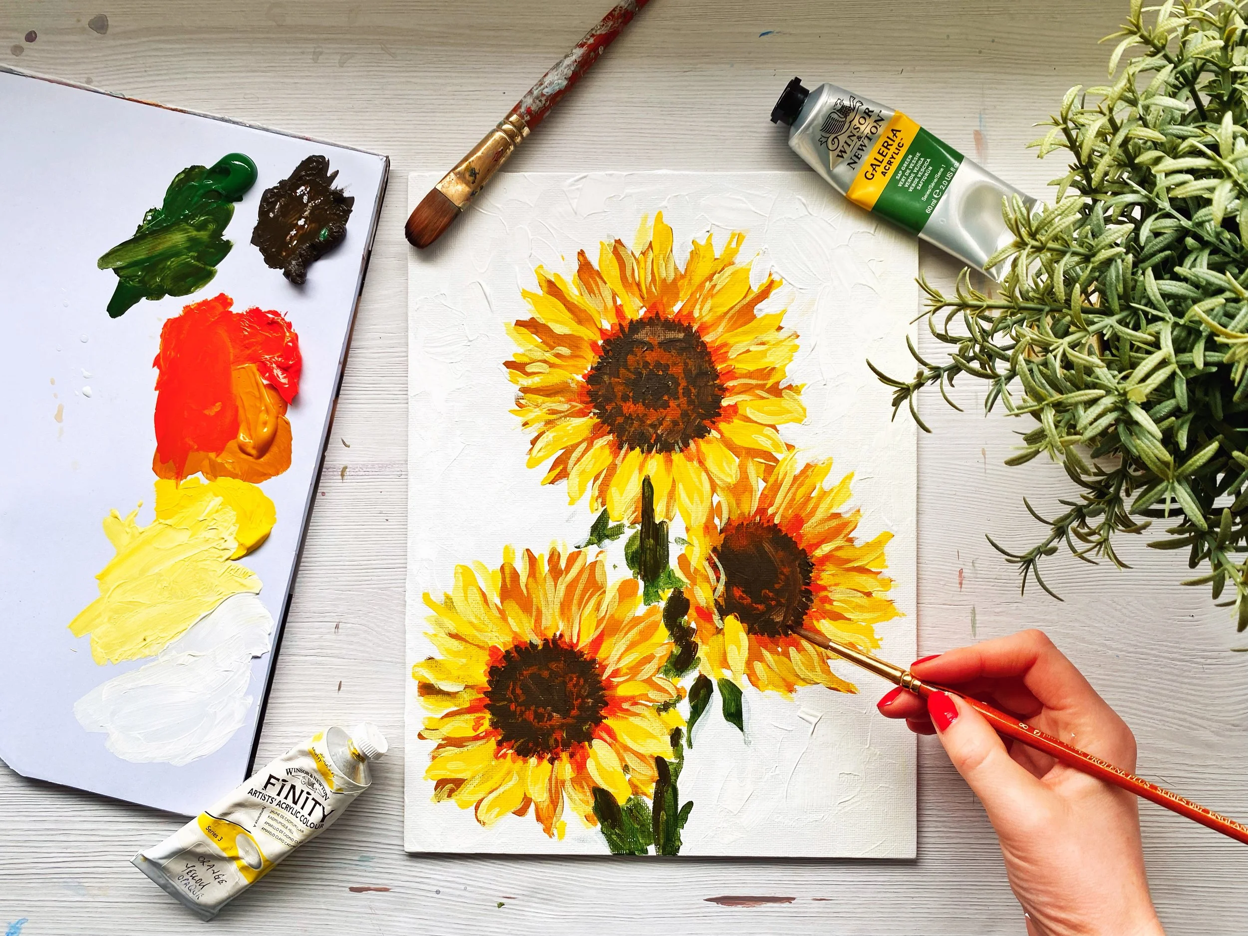 Painting for Beginners 🌻 How to Paint a Sunflower