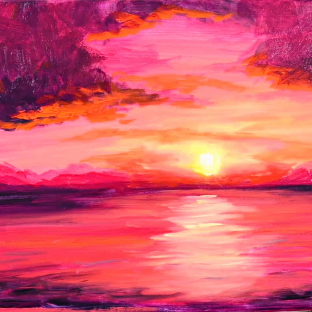 Therapy with Art: Sunset Acrylic Painting Tutorial 🌅