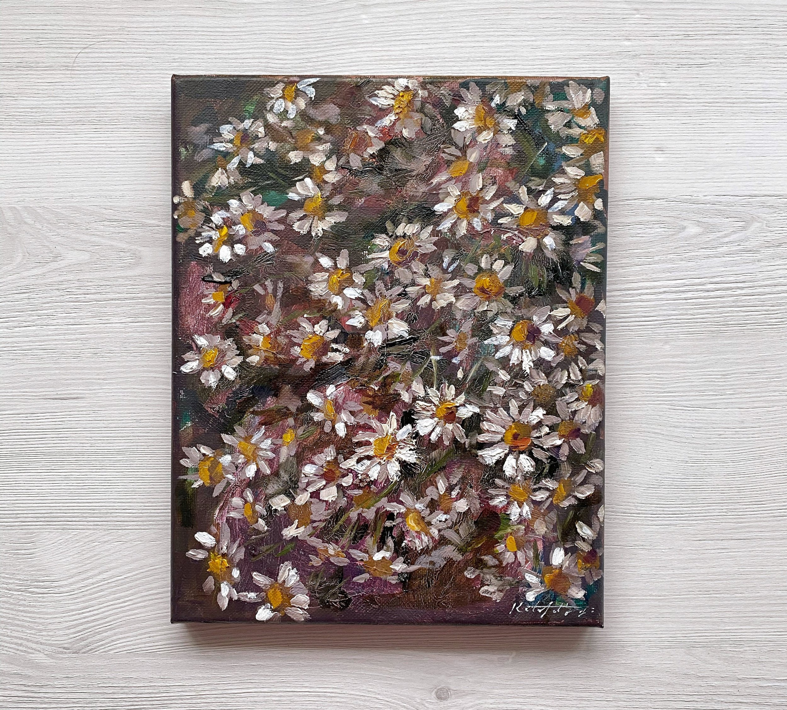 Daisies Painting Art 8x10 Oil Painting on Canvas — Katie Jobling
