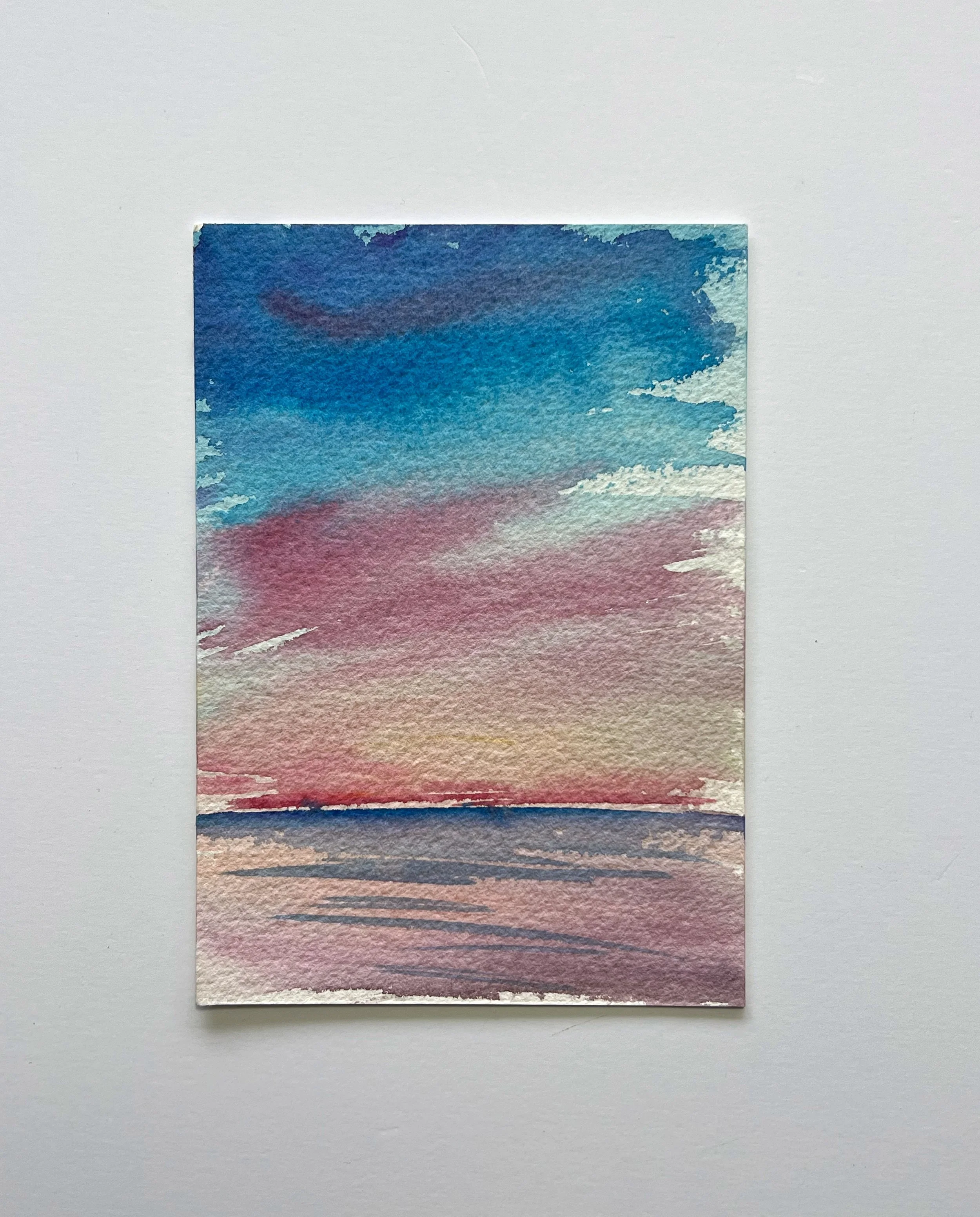 Watercolour Seascape on Paper 5x7"