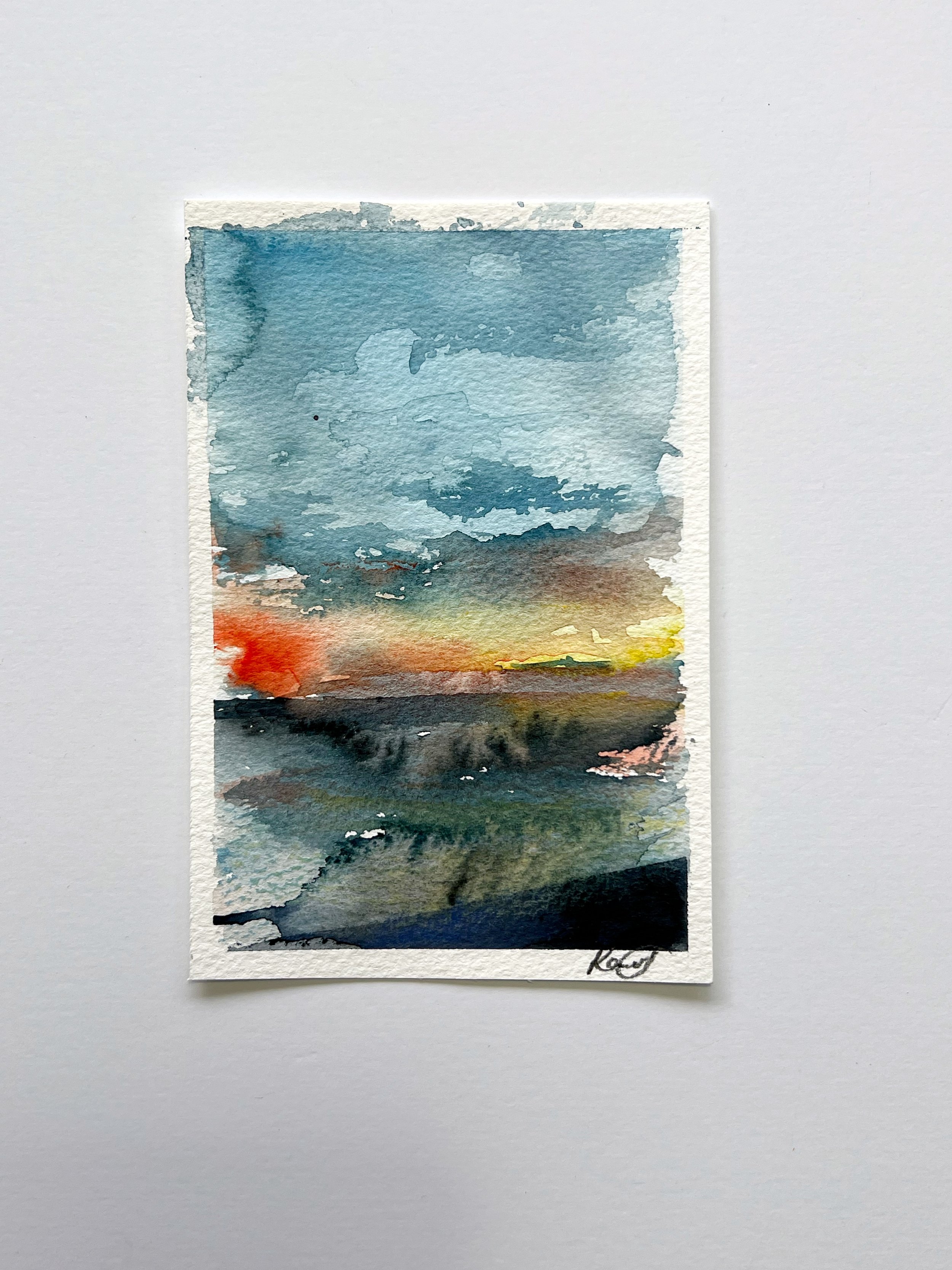 Watercolour Seascape on Paper 4x6"