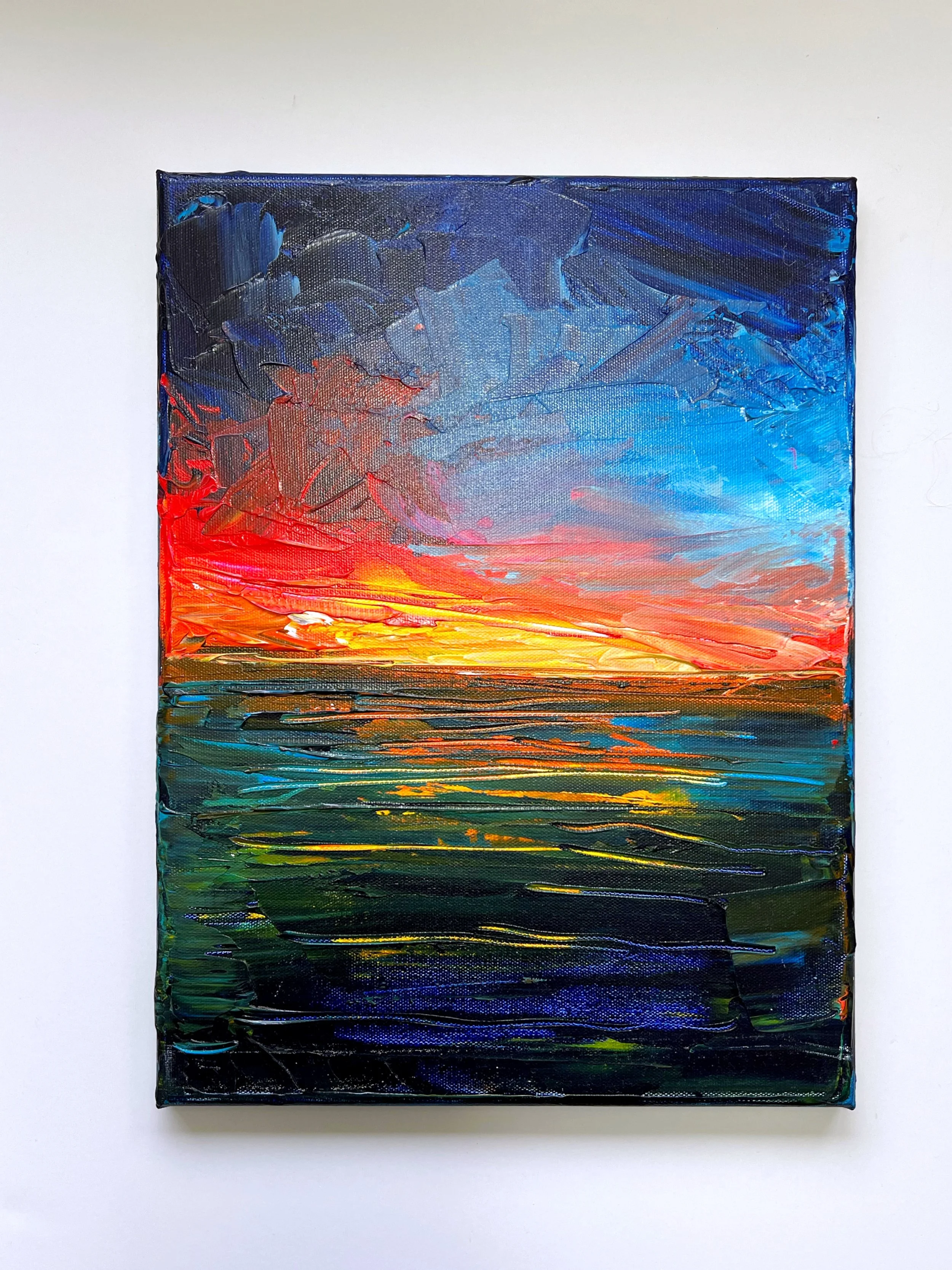 Textured Seascape in acrylic on canvas 12x16"