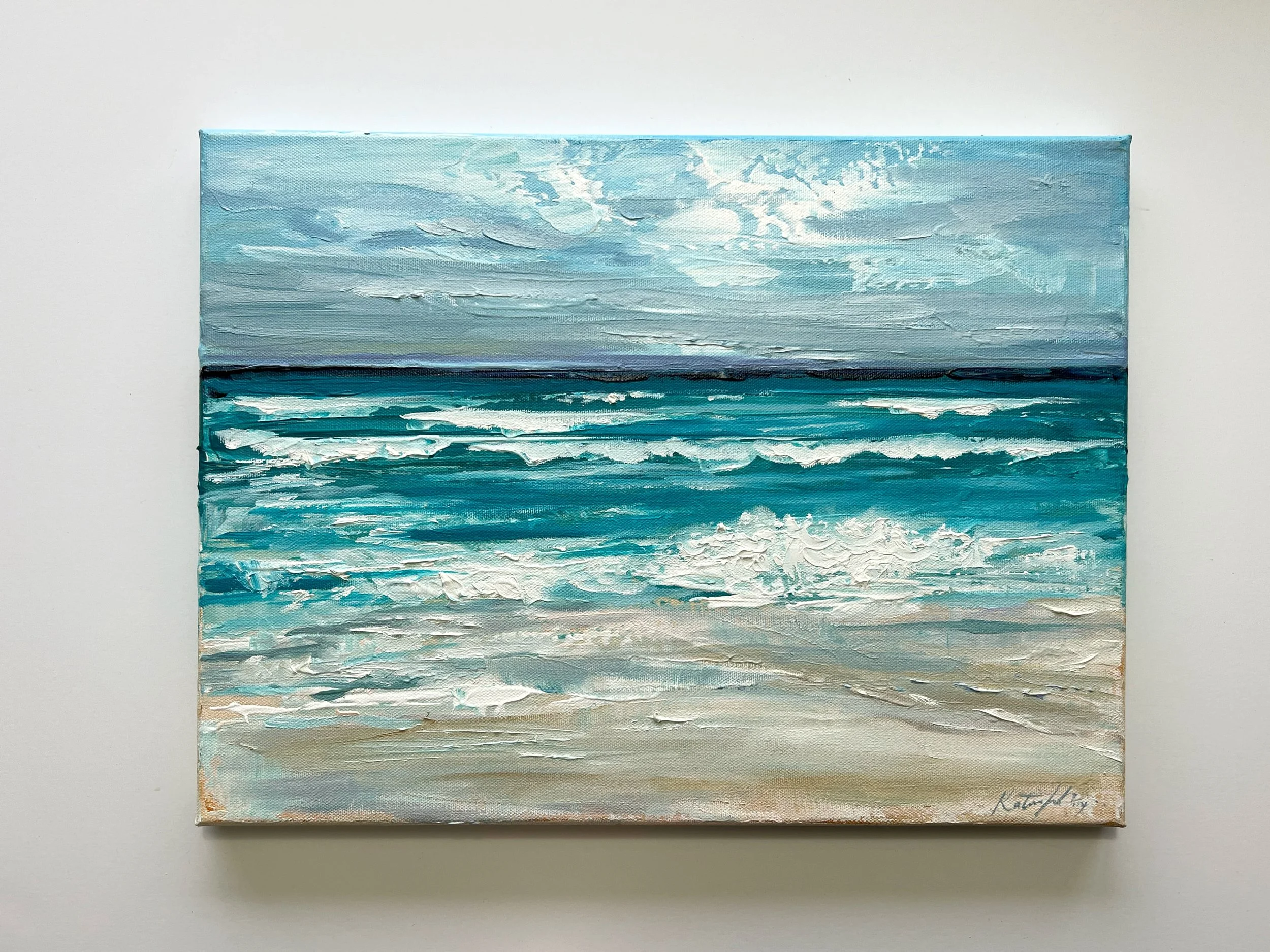 Textured Seascape in oil on canvas 12x16"