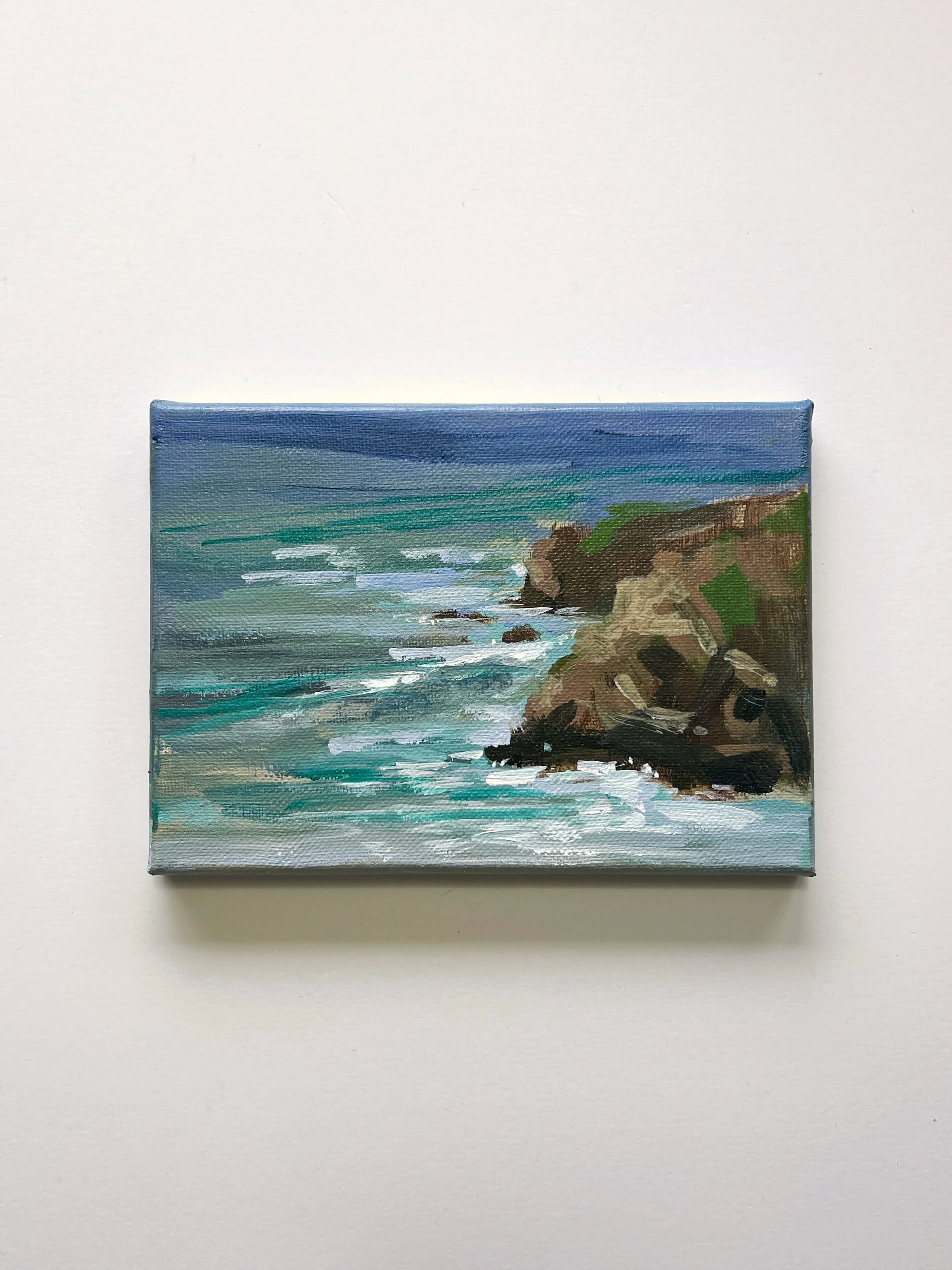 Cornish Seascape in acrylic 8x6"