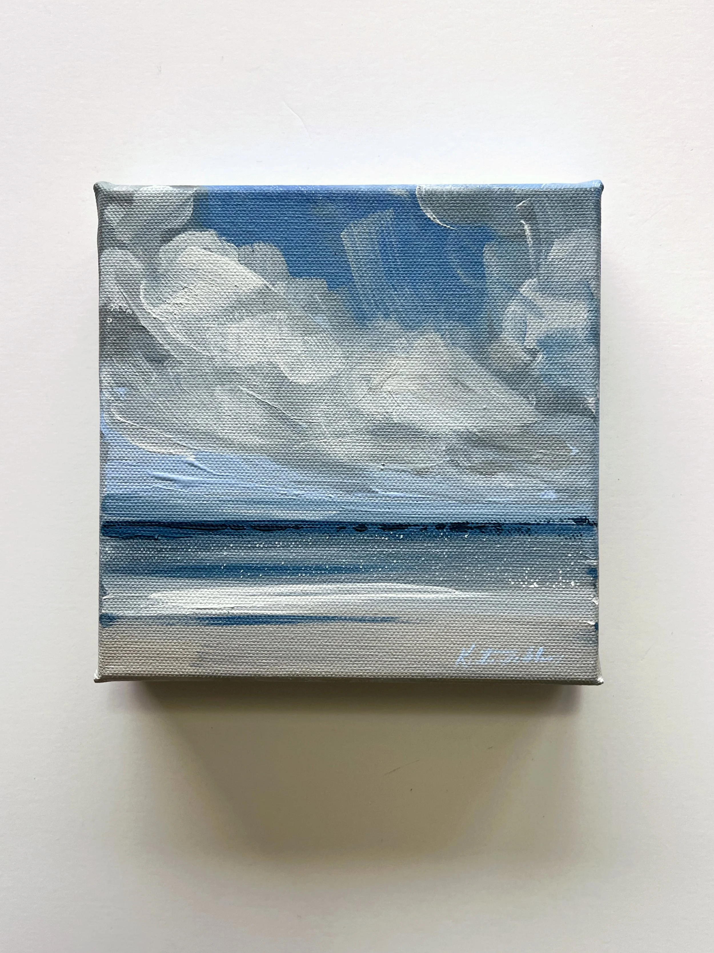 Seascape in acrylic on deep edge canvas 6x6"