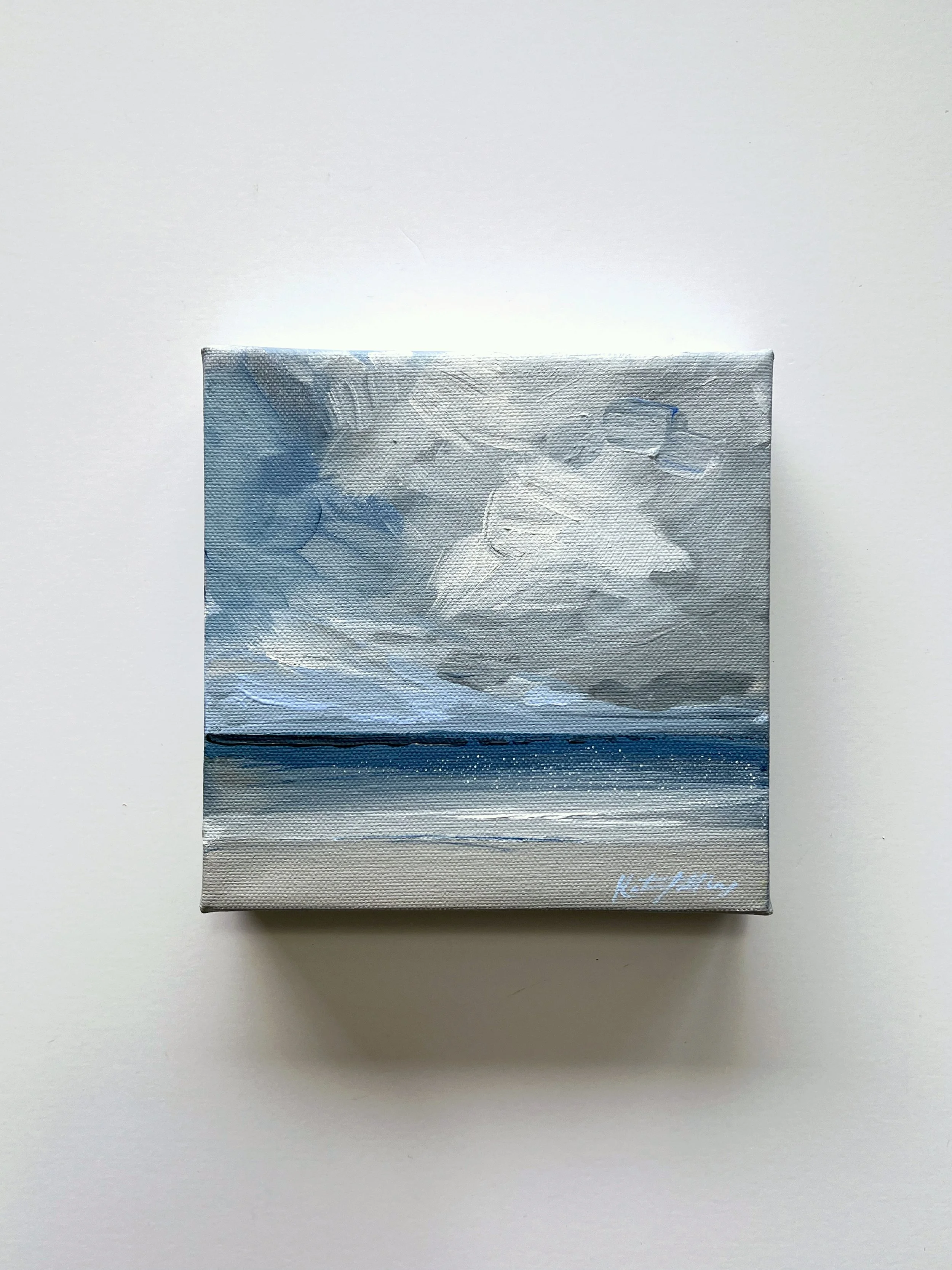Seascape in acrylic on deep edge canvas 6x6"