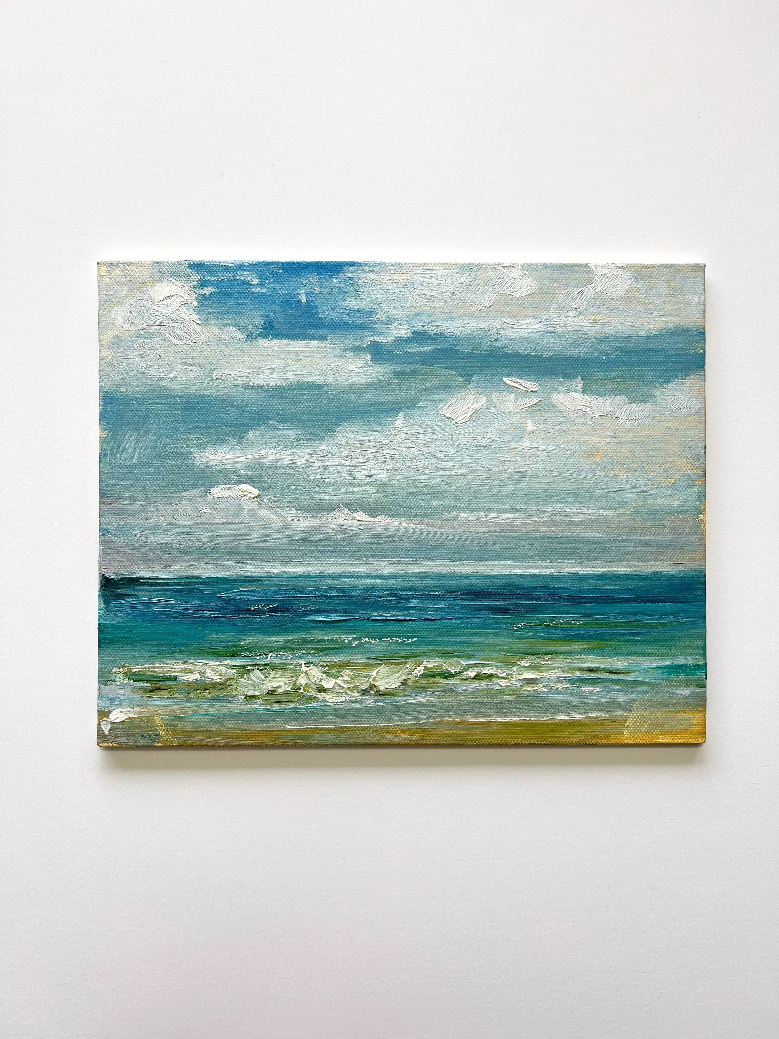 Plein Air Seascape in Oil on canvas board 10x8"