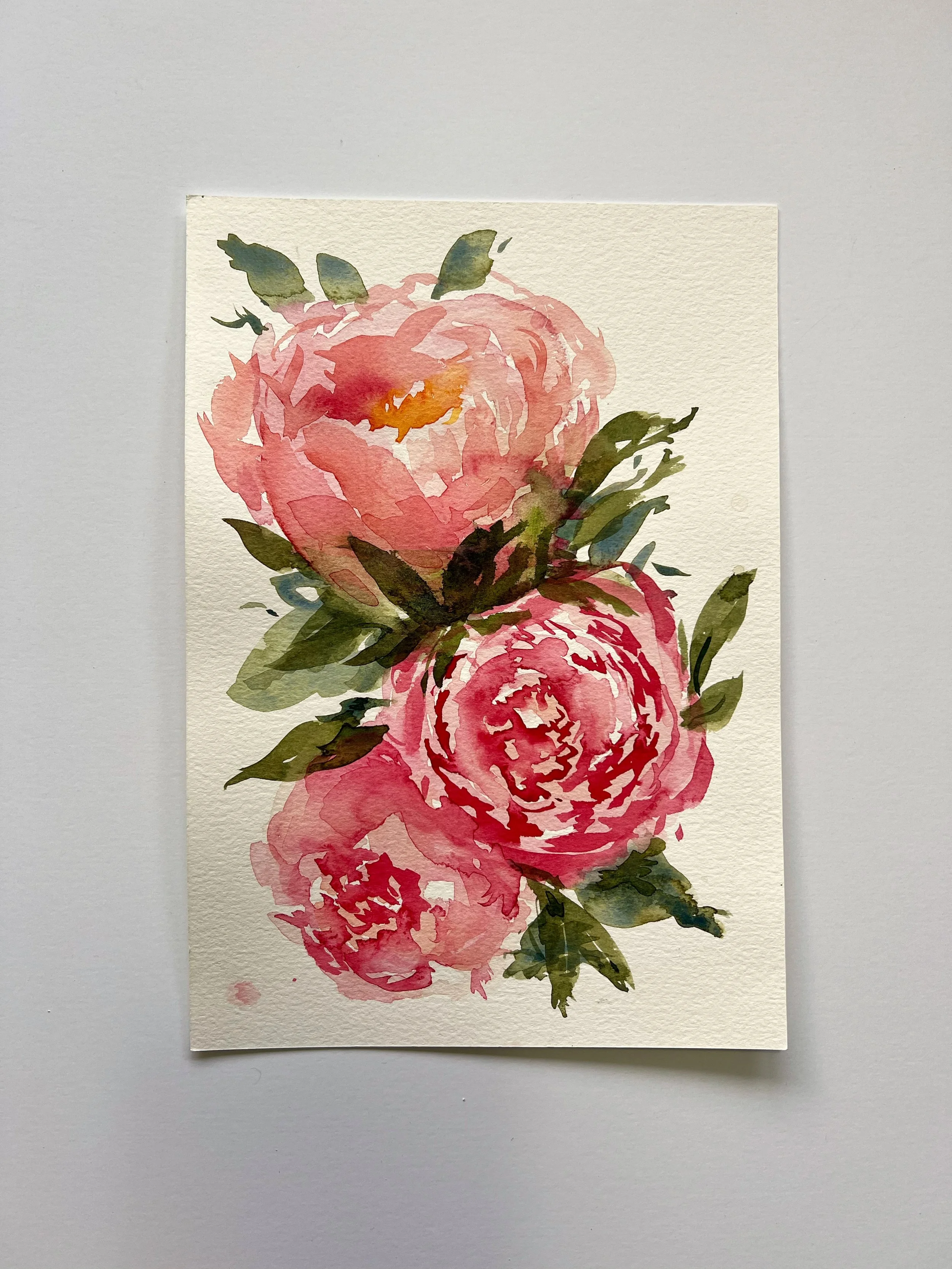 Watercolour Floral Painting on paper 10x7"