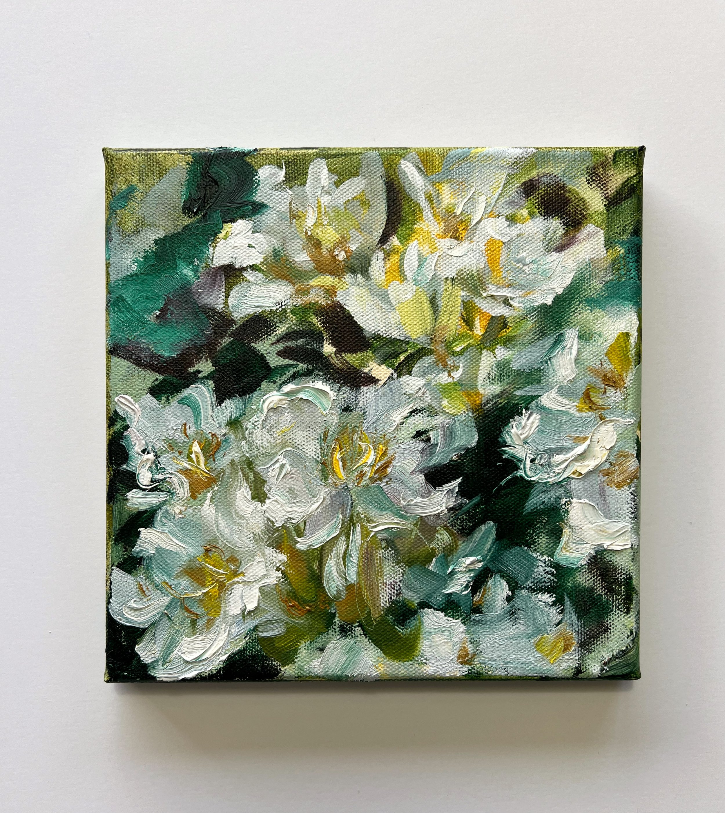 Floral Oil Painting on canvas 8x8"