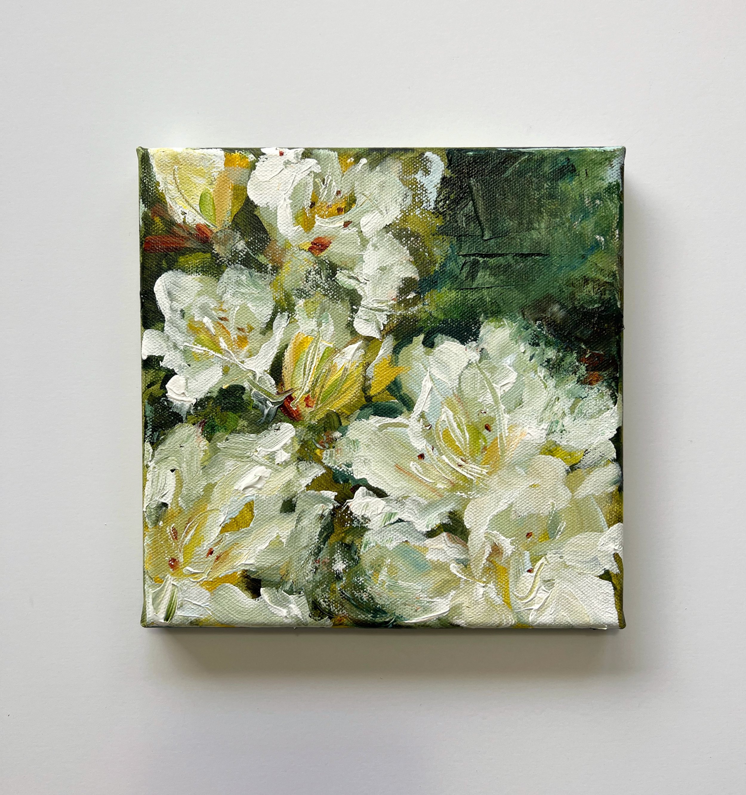 Floral Oil Painting on canvas 8x8"