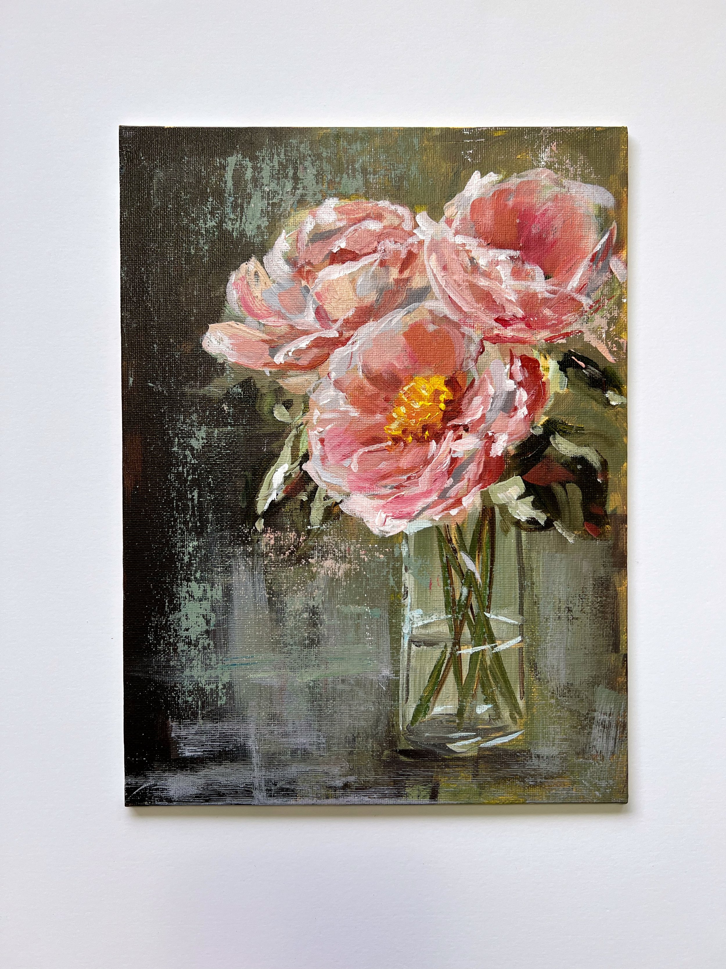 Floral Acrylic Painting on canvas board 9x12"
