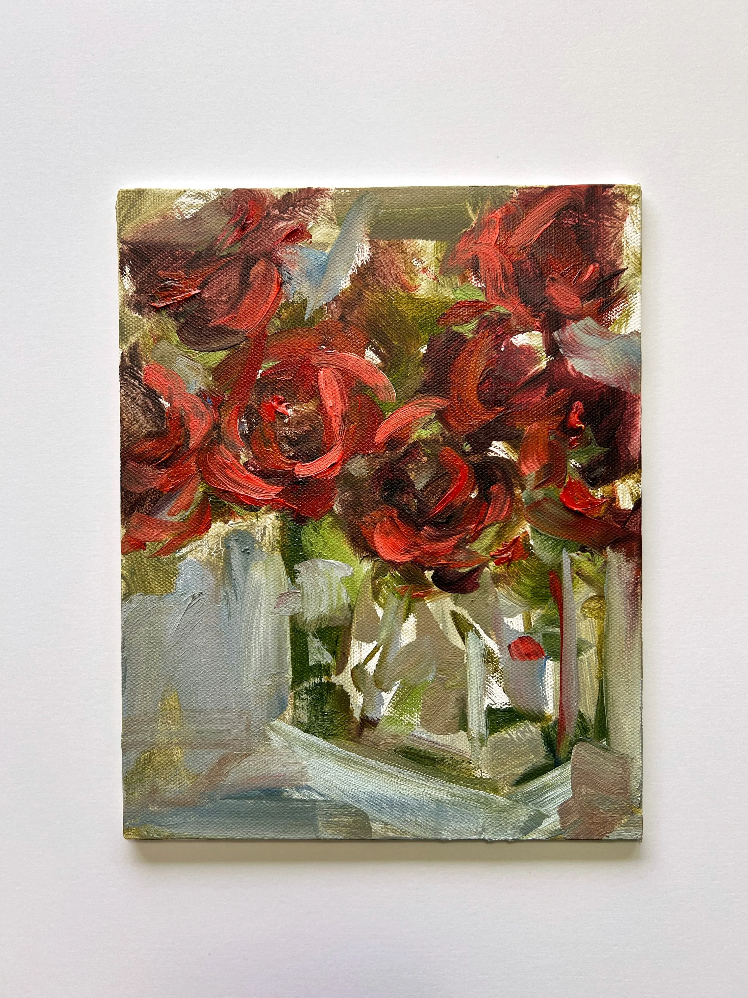 Floral Oil Painting on canvas board 8x10"